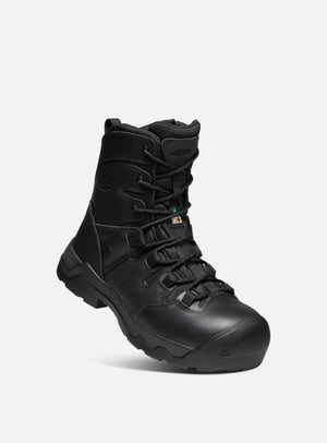 Black boot on a white background