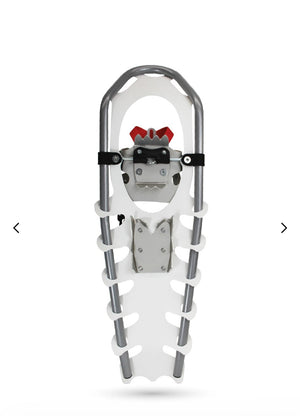 Snowshoe on a white background with a browser tab showing 'fabersnowshoes.com'.
