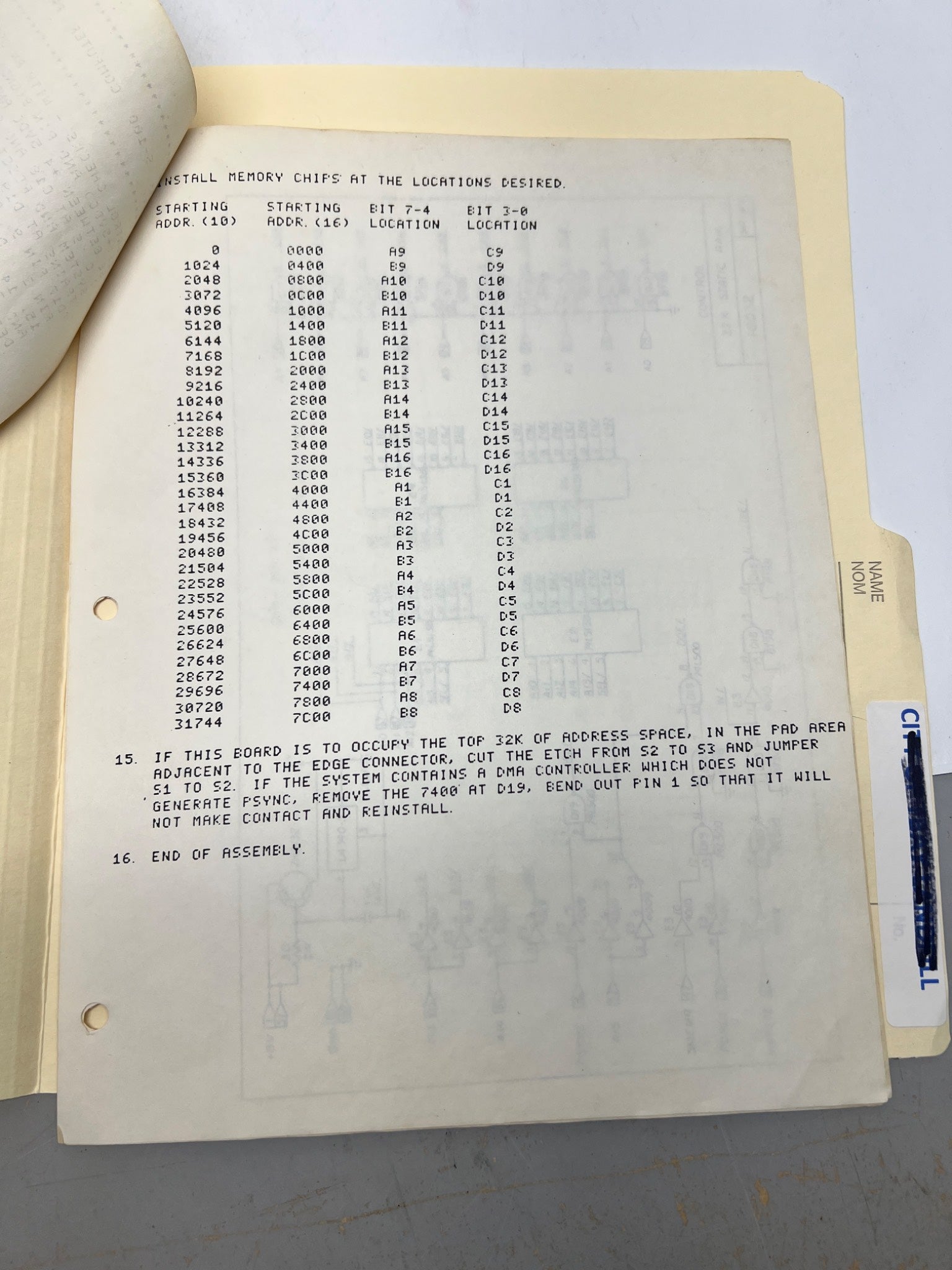 S-100 32K Static RAM Assembly Instructions