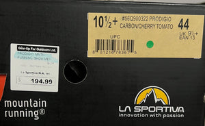 La Sportiva shoe box with product details and branding