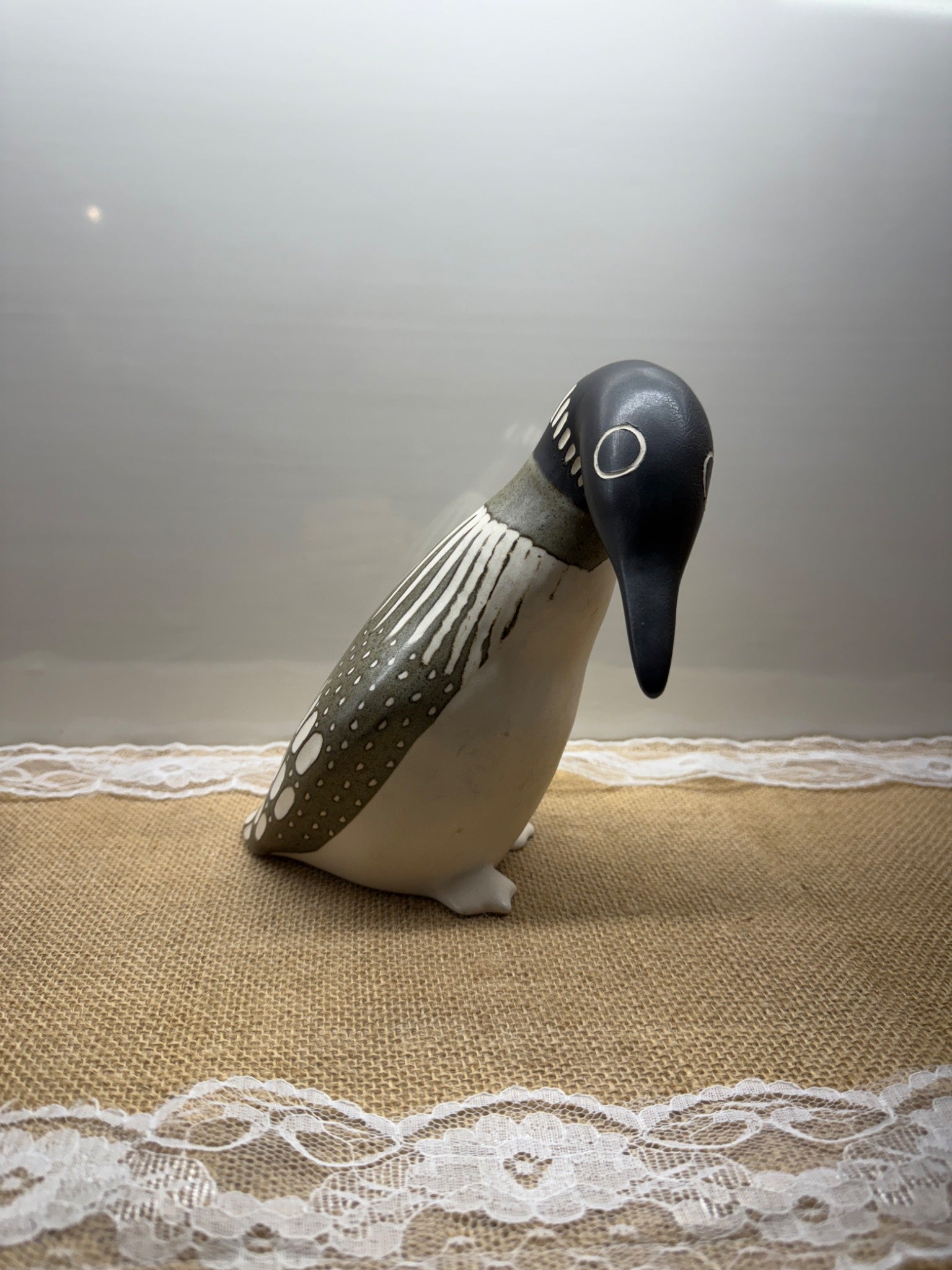 Strawberry Hill Pottery Loon Sculpture