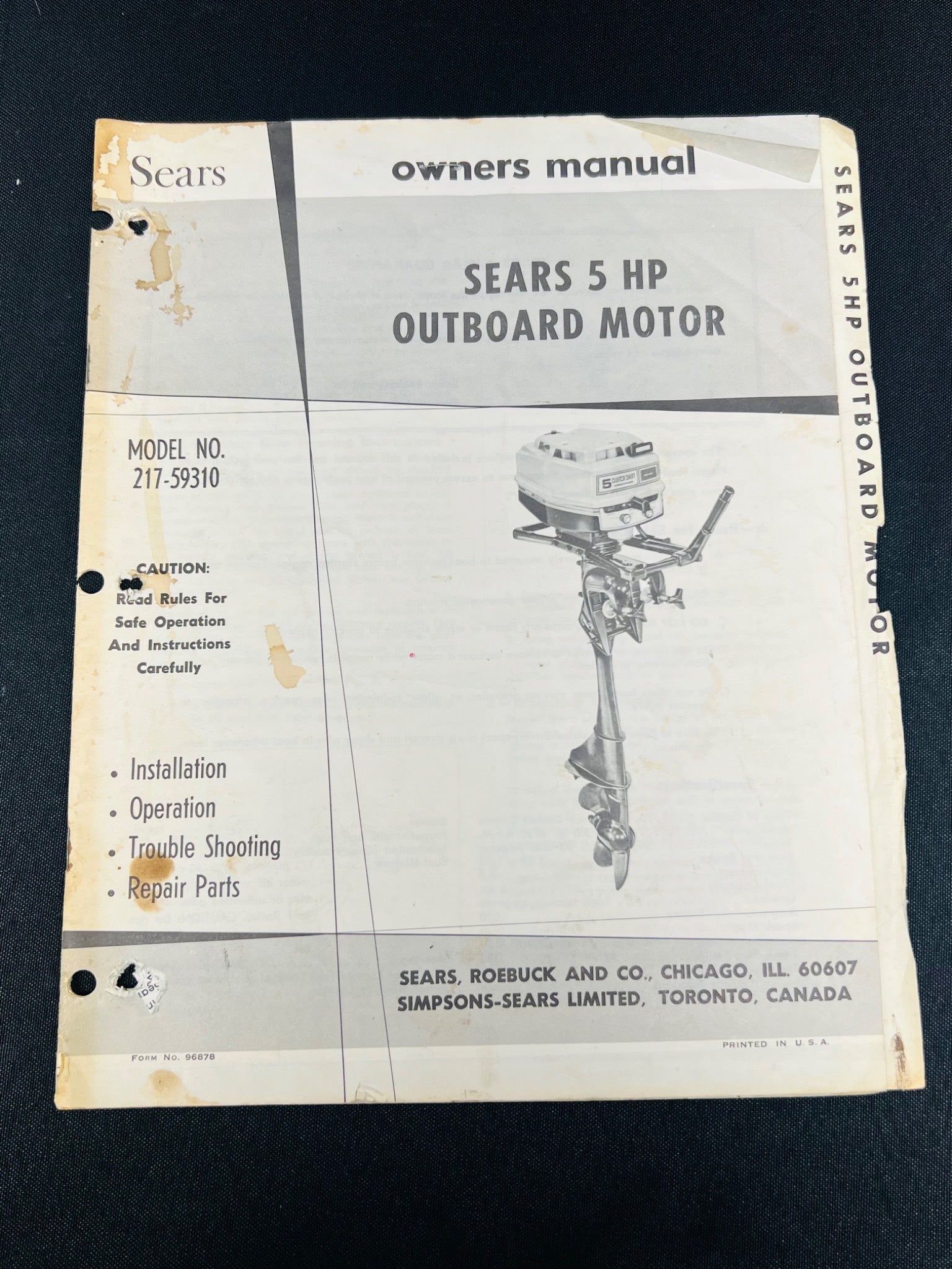 Sears 5 HP Outboard Motor Manual