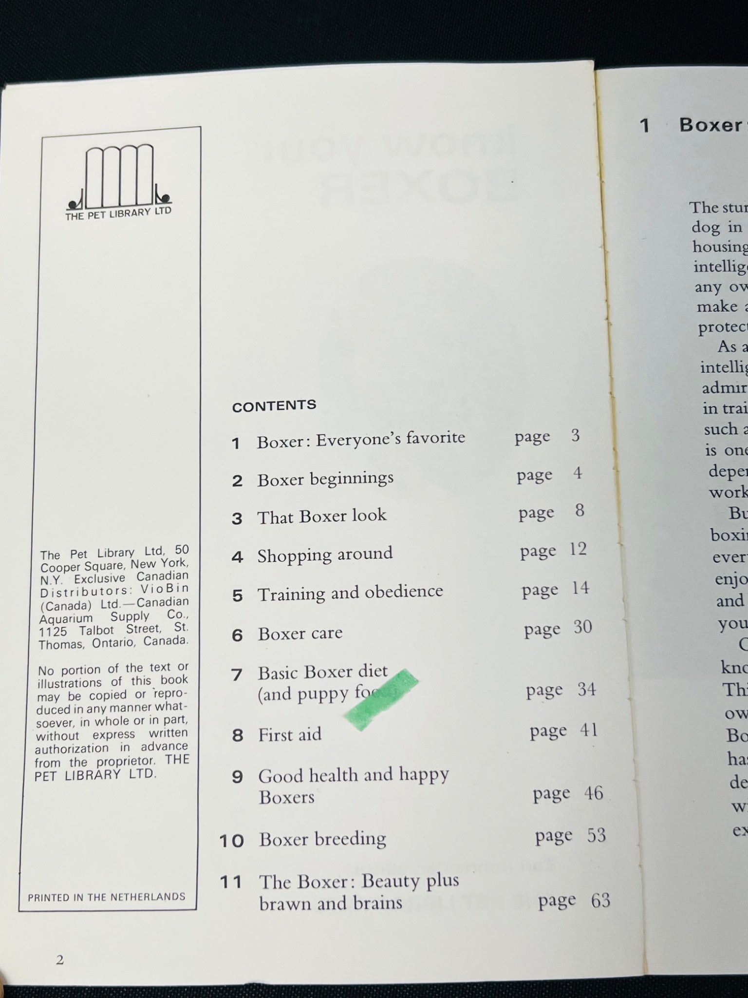 Know Your Boxer Booklet by Pet Library