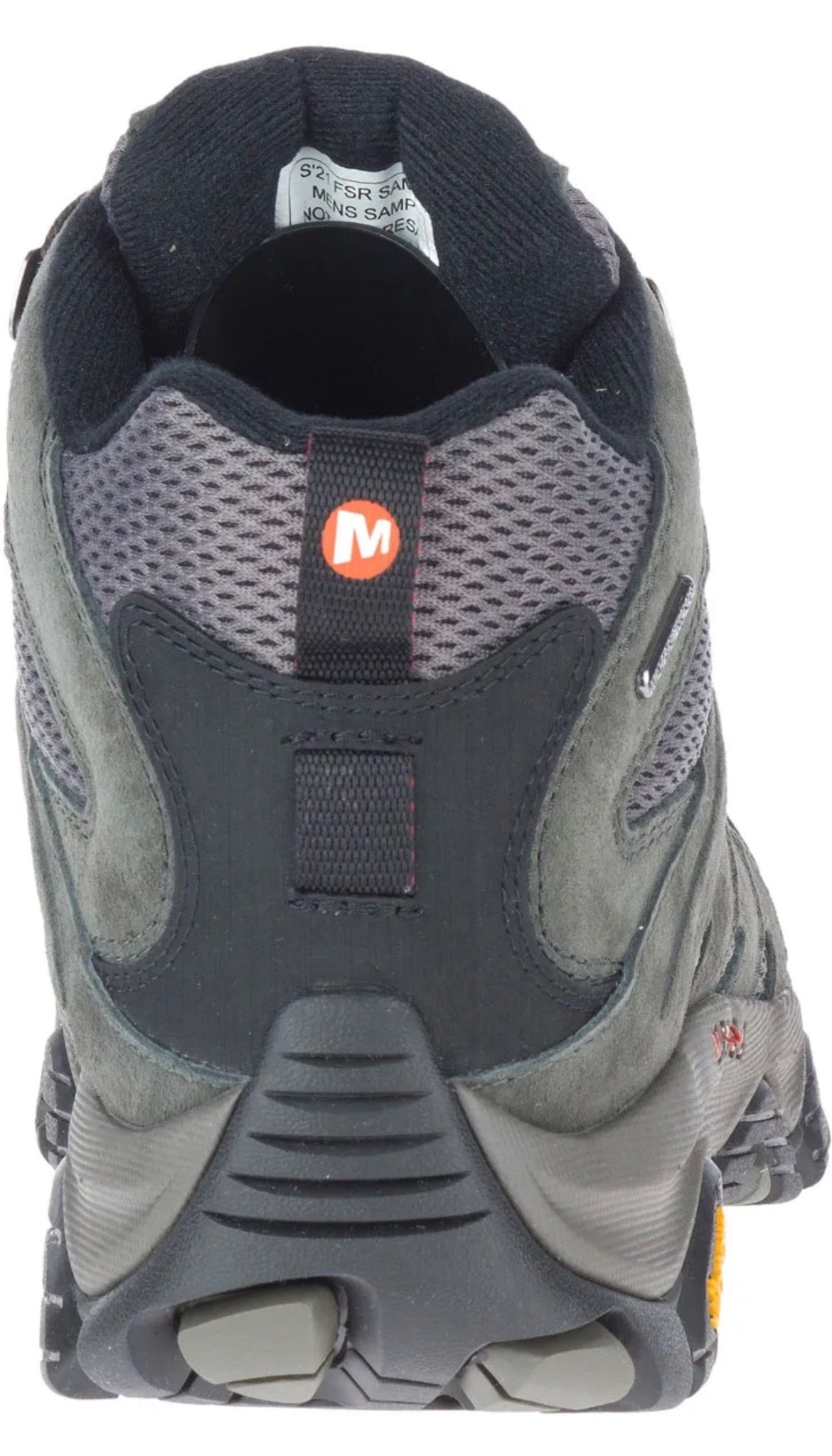 Gray hiking shoe with brand logo on a white background