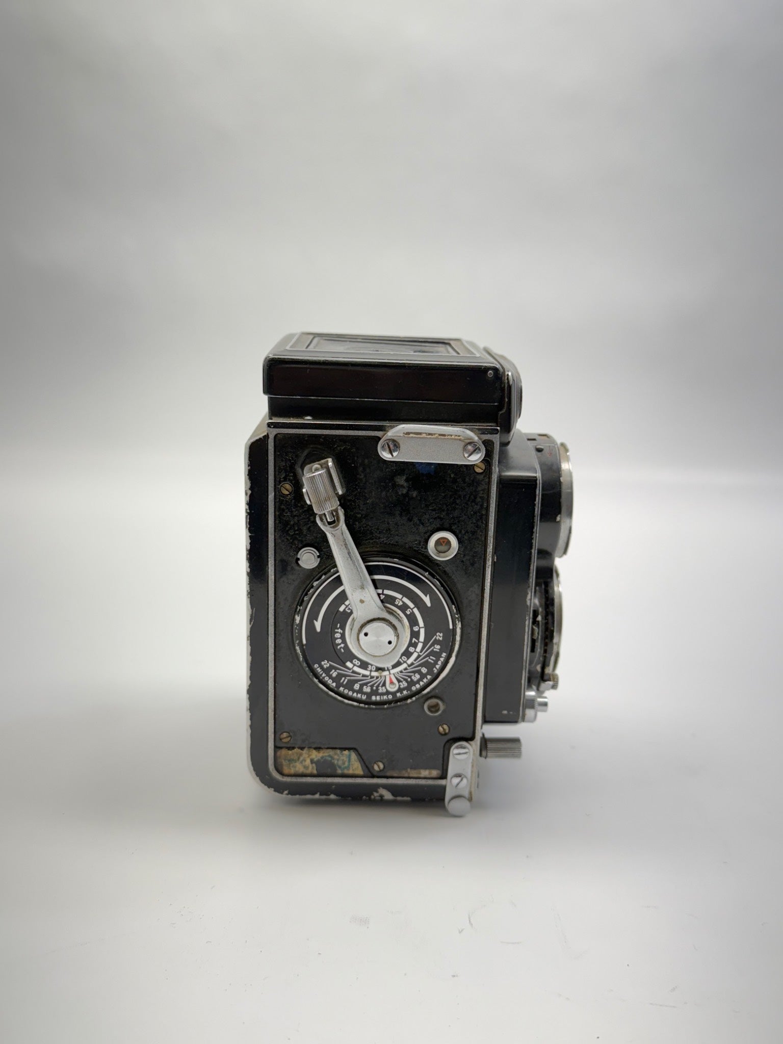 Vintage camera on a white background