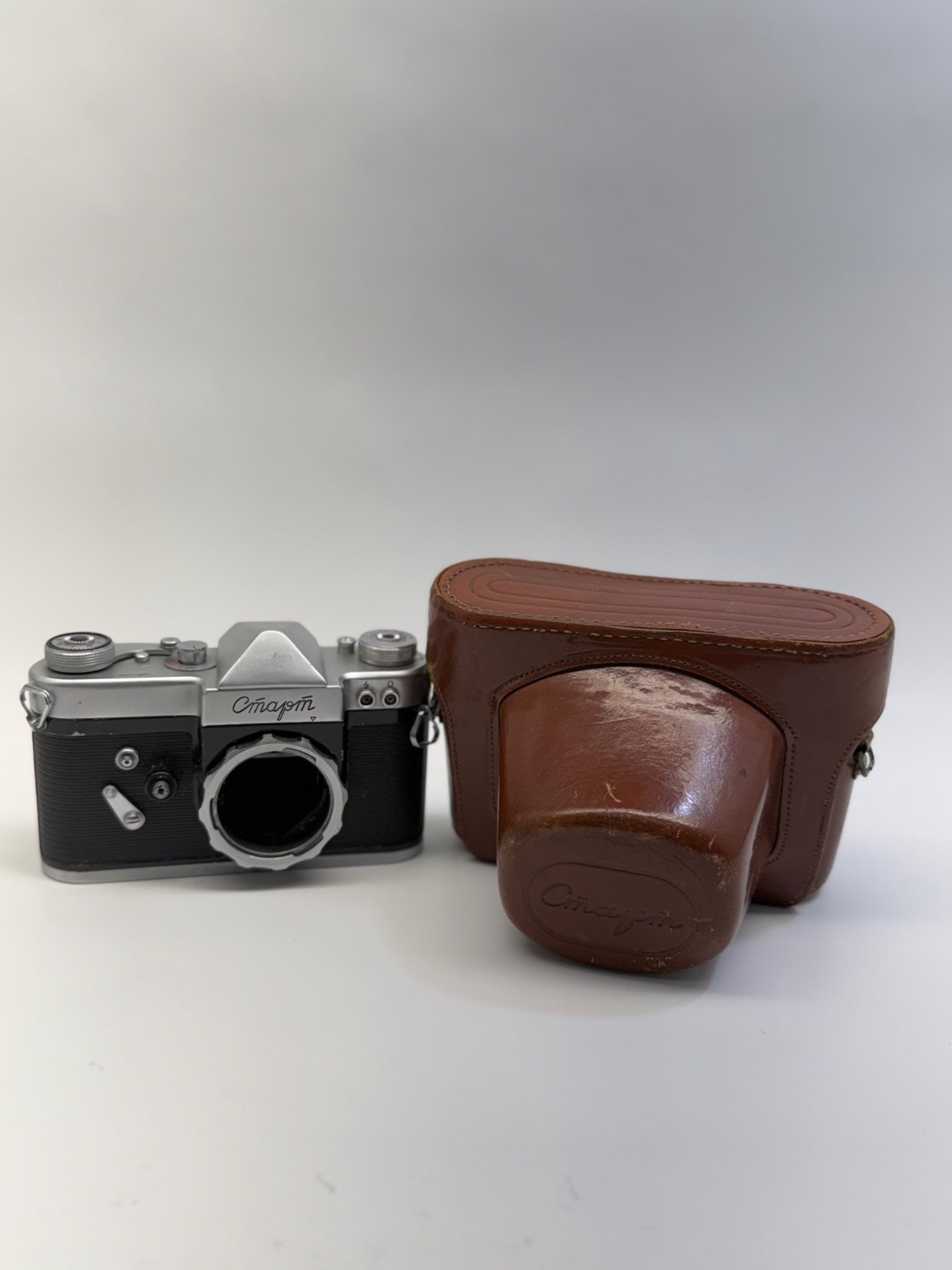 Soviet-Era Start slr Camera with Leather Case