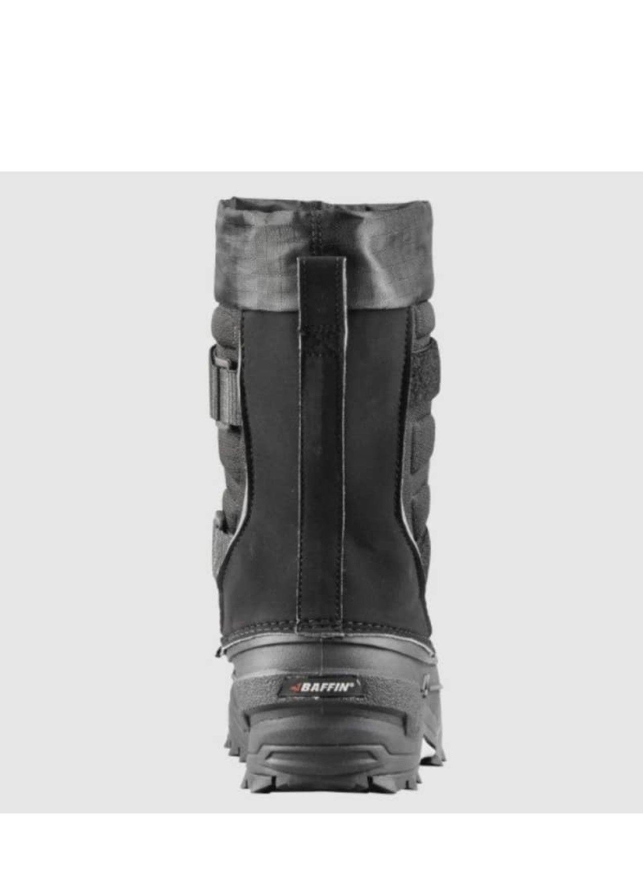 Black and gray boot with visible brand logo on a white background