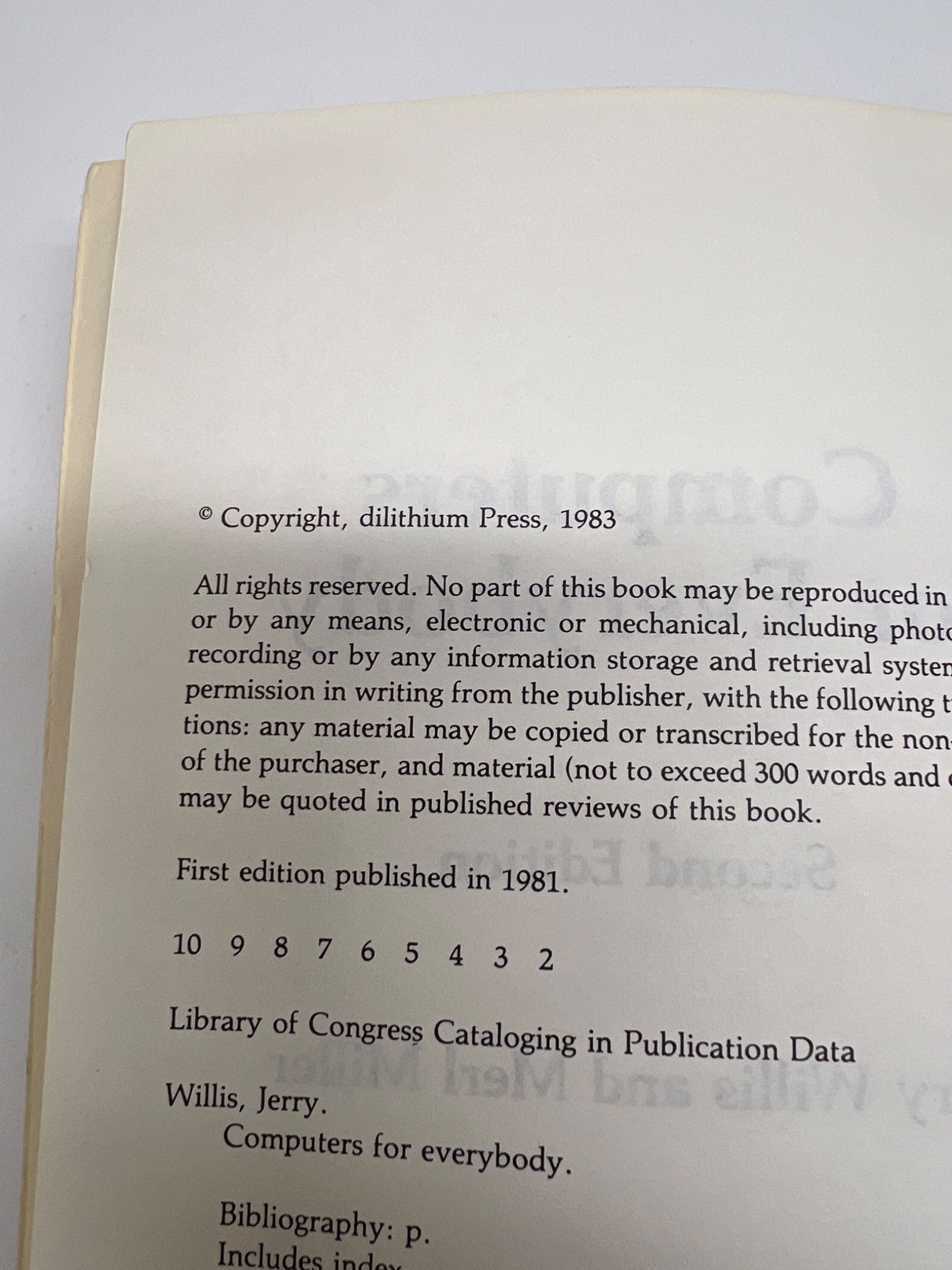 Computers for Everybody by Jerry Willis & Merl Miller (1983 Second Edition)