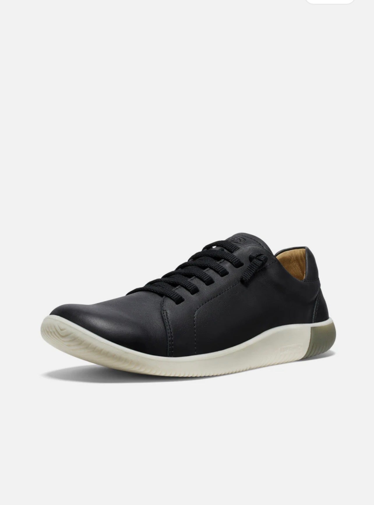 Black leather sneaker on a white background