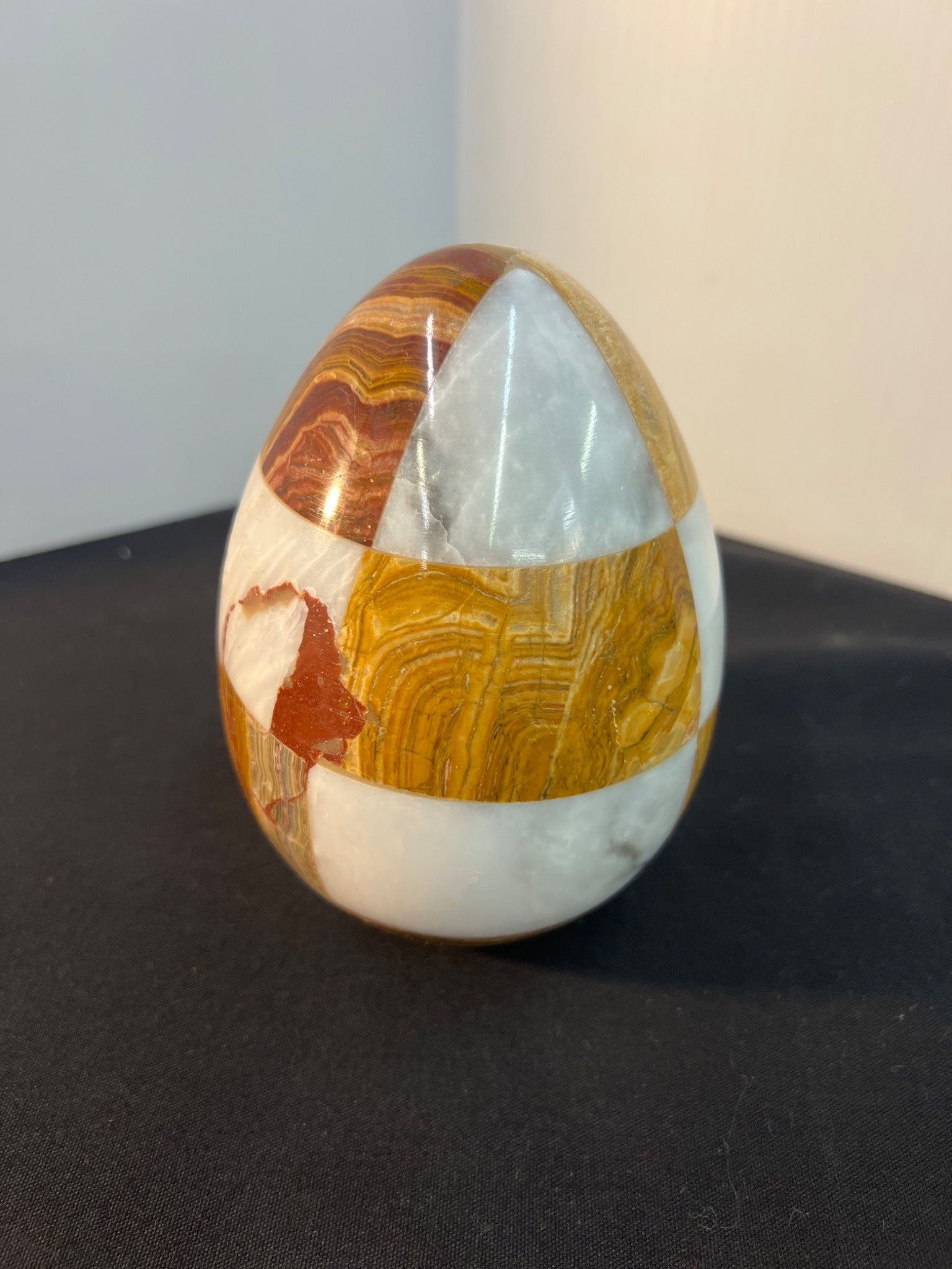 Polished Onyx Egg Decorative Object