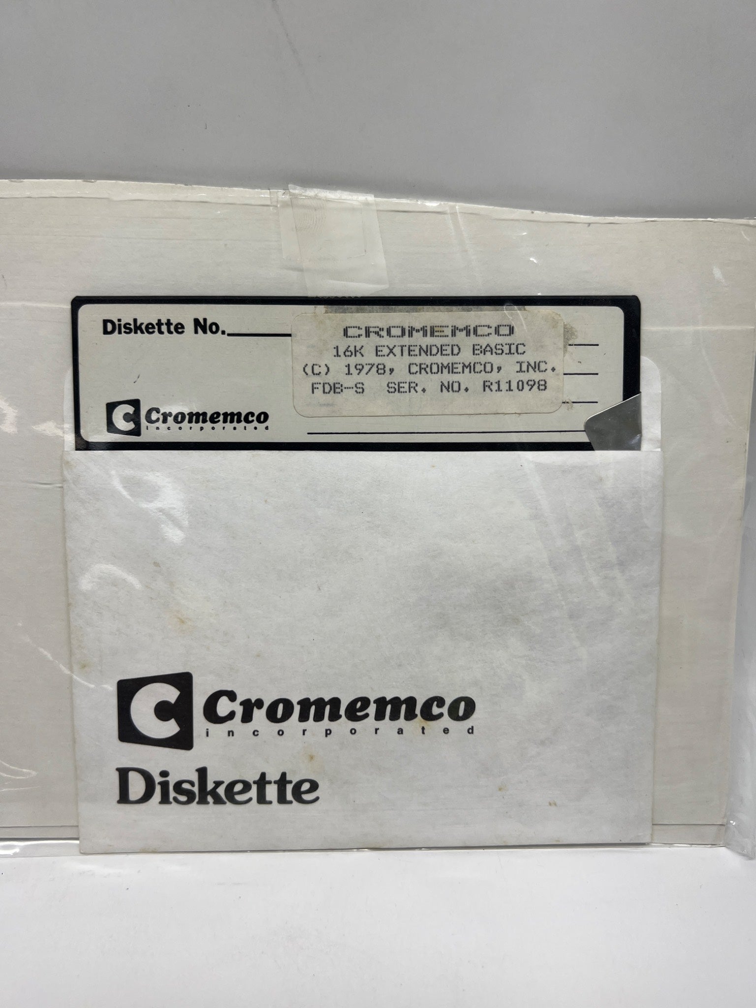 Cromemco 16K Extended BASIC (1978) 5.25" Diskette