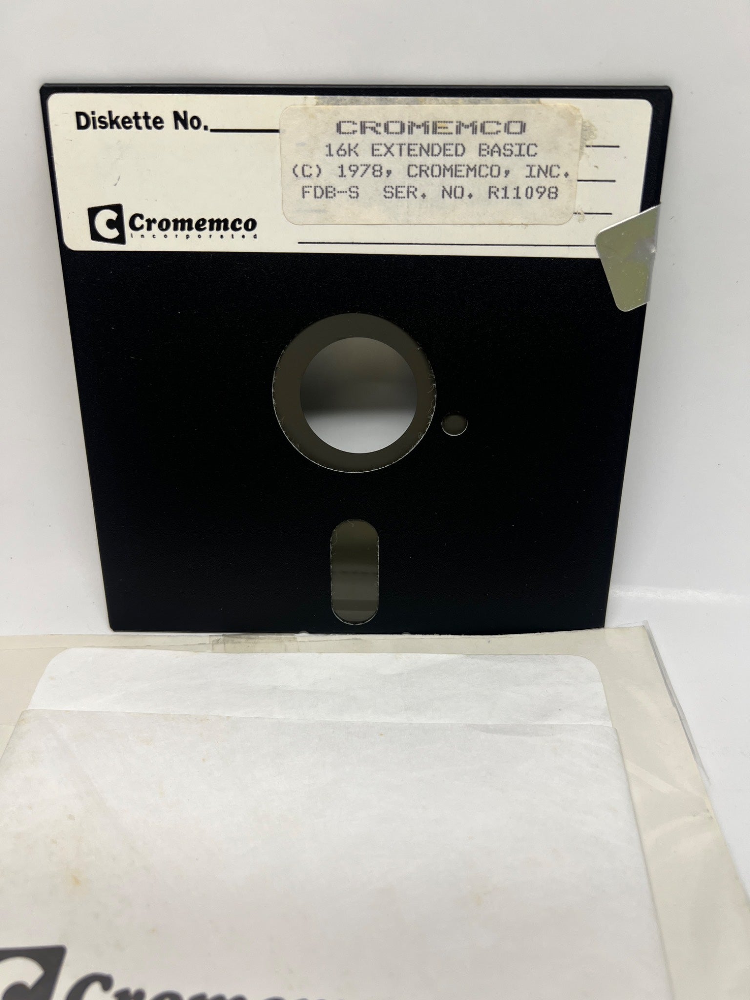 Cromemco 16K Extended BASIC (1978) 5.25" Diskette