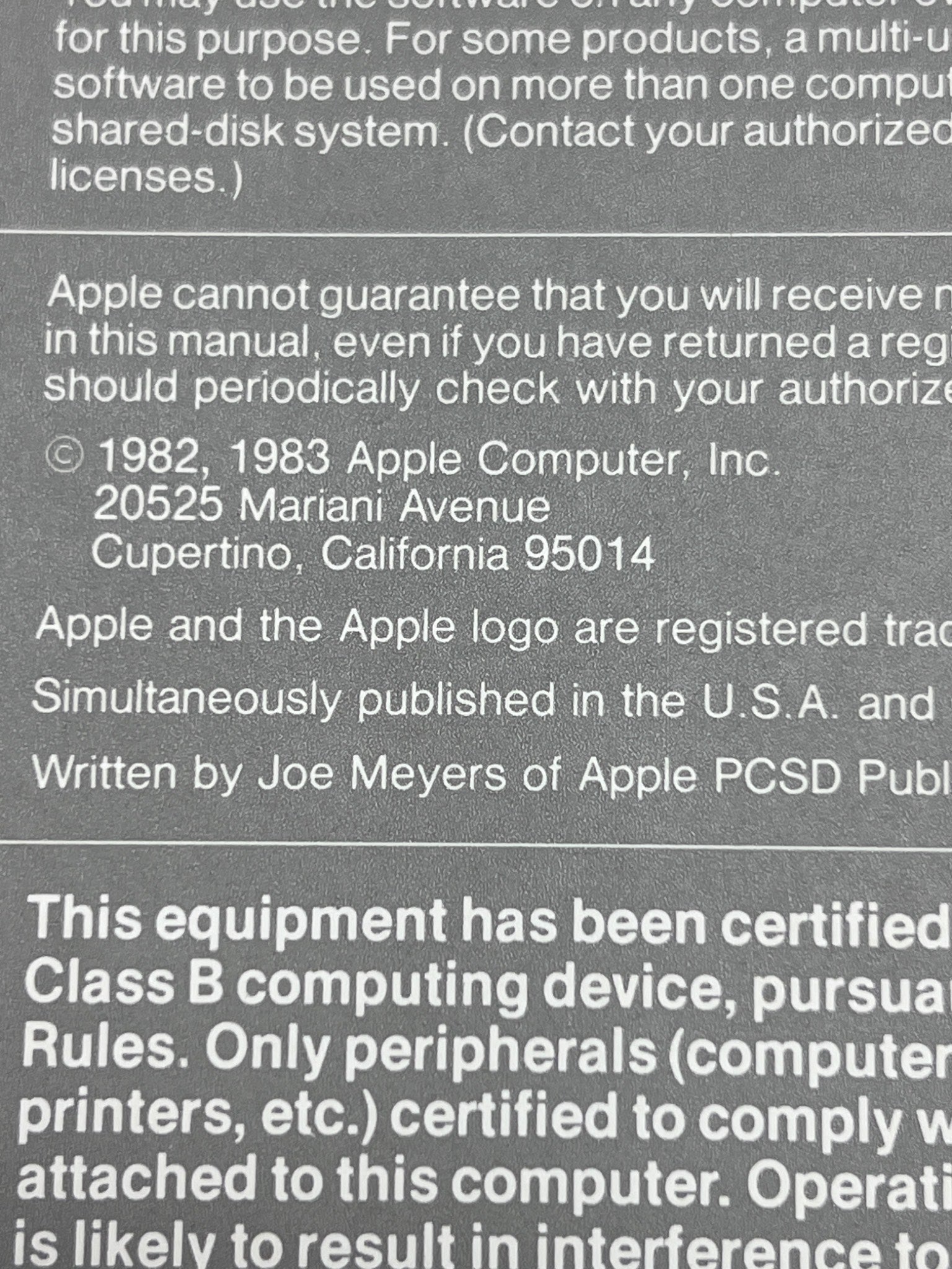 Apple IIe Owner’s Manual 1983 Edition
