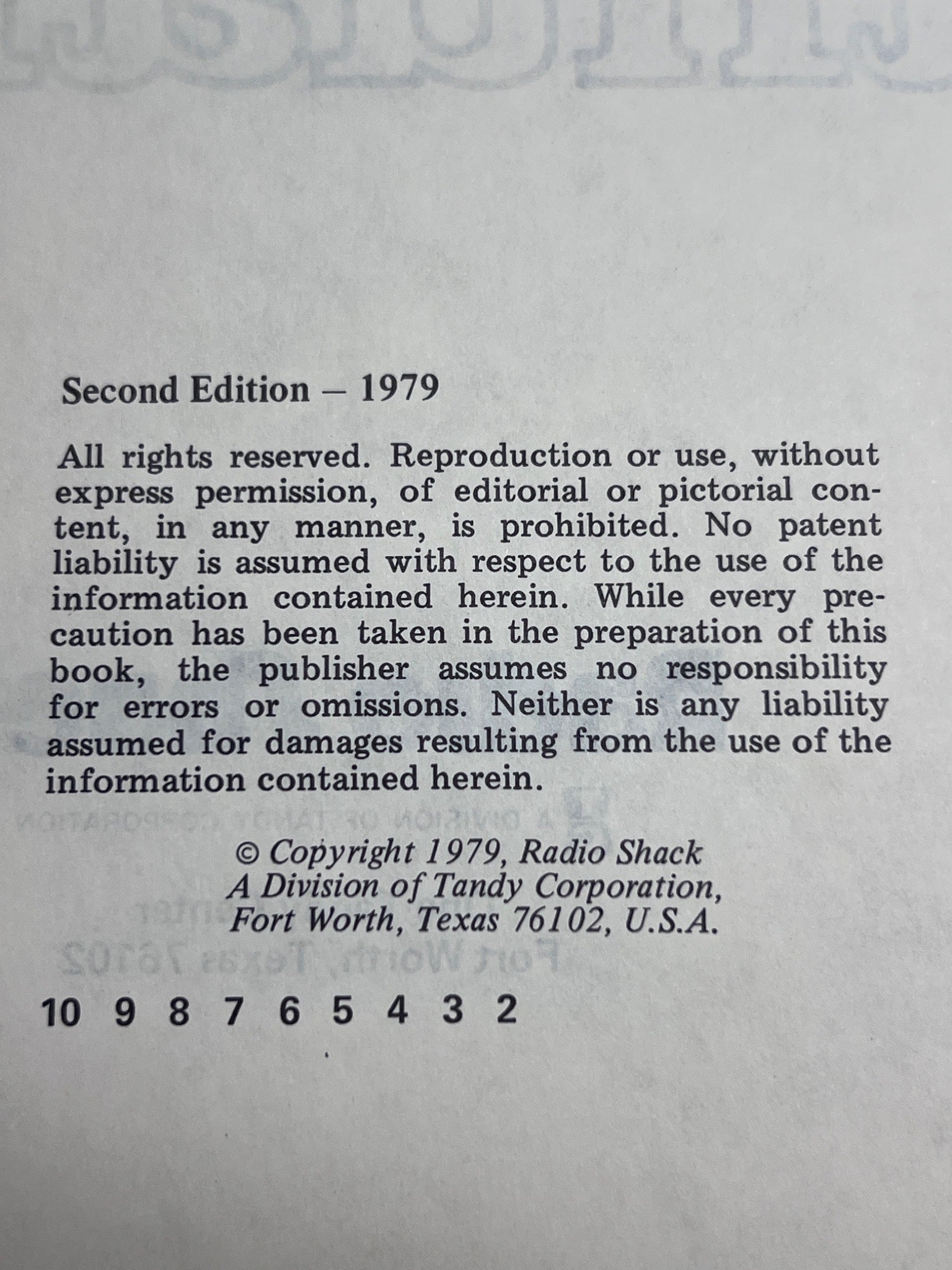 1979 TRS-80 Level II Basic Reference Manual