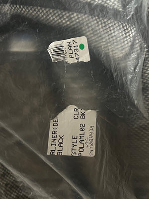 Black liner rod with labels on a clear background