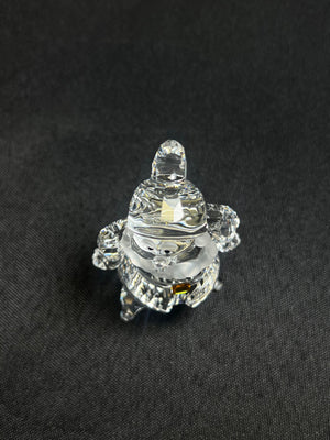 Crystal incense burner on a black background