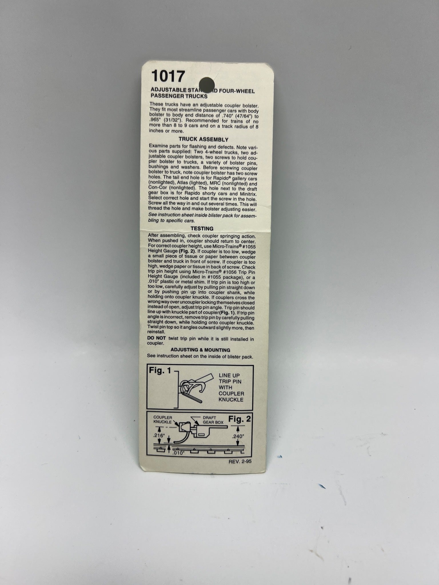 Micro-Trains N Scale 4-Wheel Passenger Trucks with Couplers (1017) – NOS