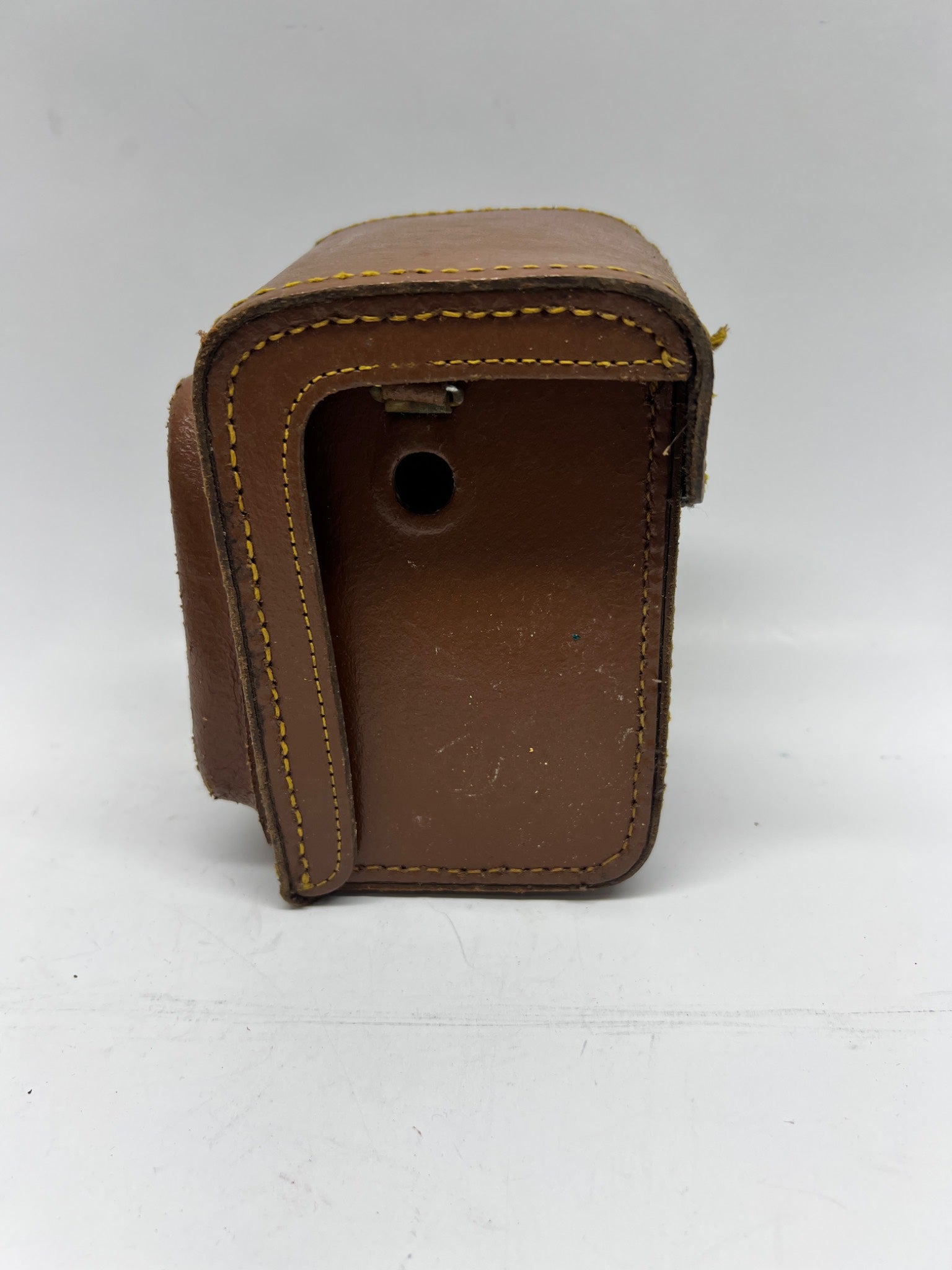 Vintage Brown Leather Camera Case – Small Format – Snap Closure