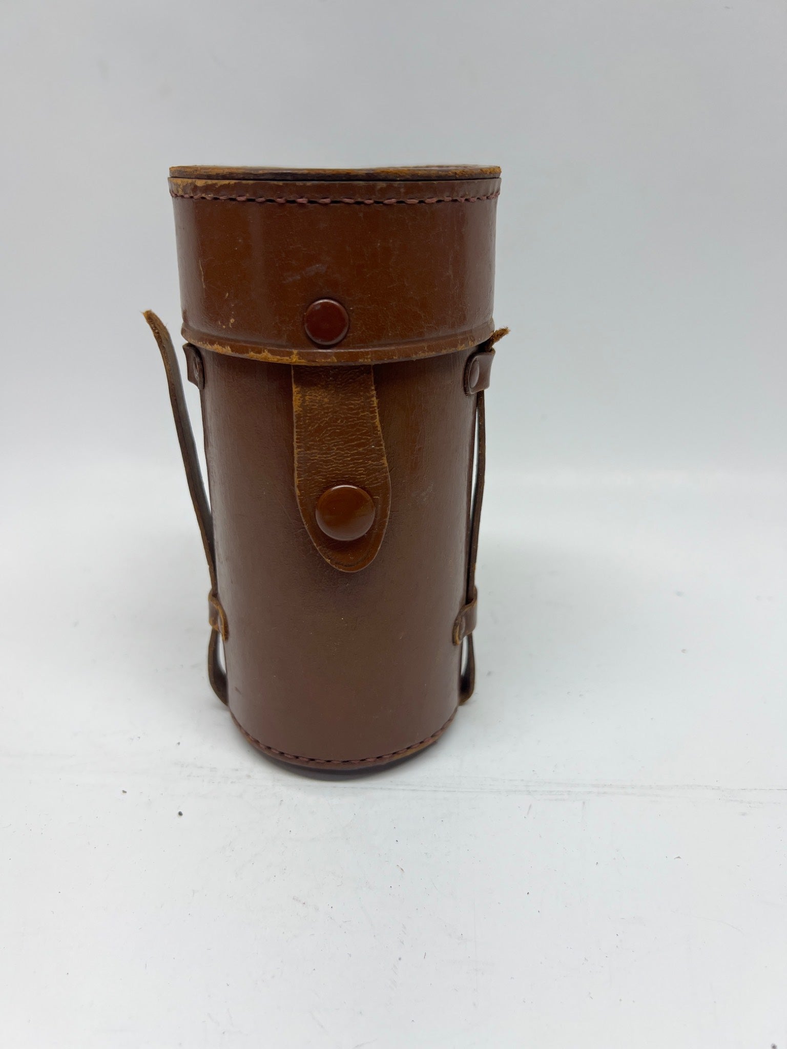 Vintage Japanese Leather Lens Case – 6" Tall