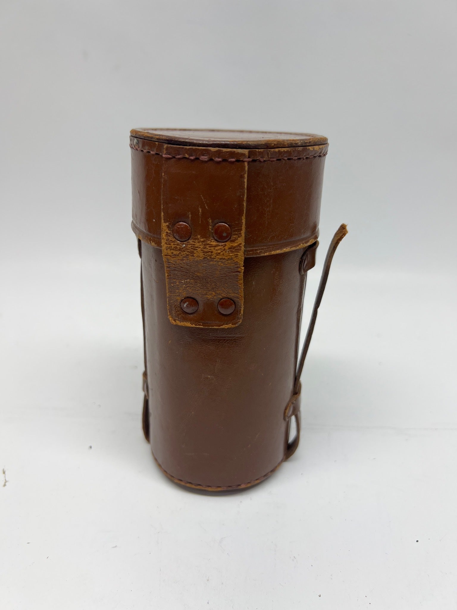 Vintage Japanese Leather Lens Case – 6" Tall