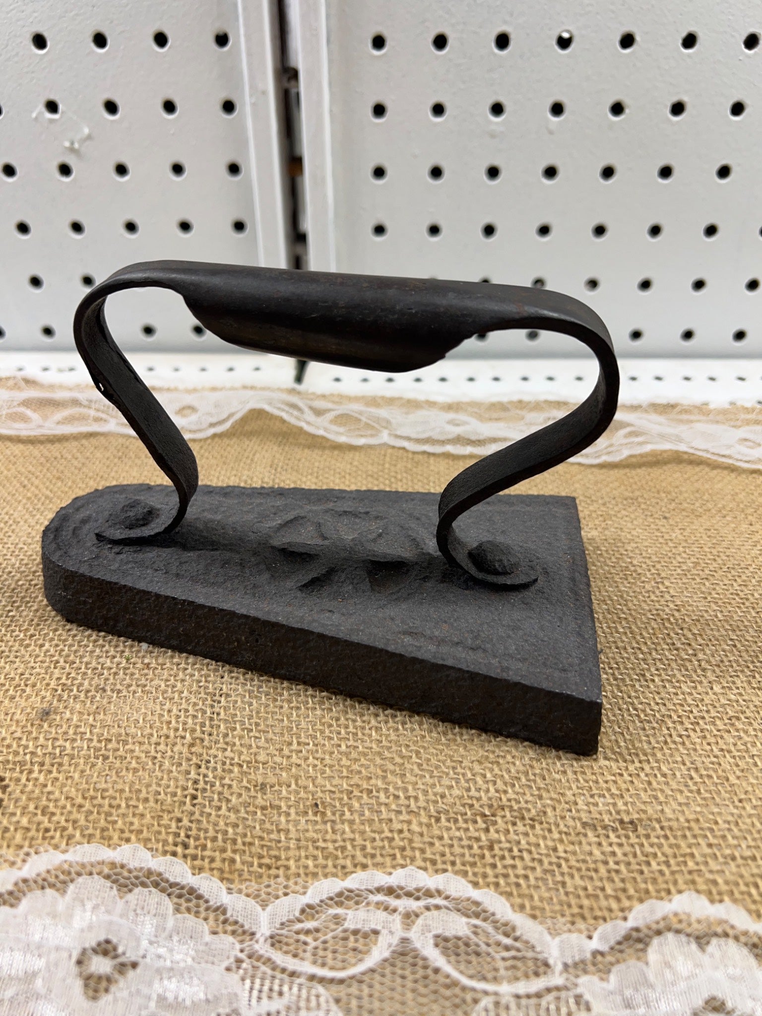 Cast Iron Sad Iron with Curved Handle