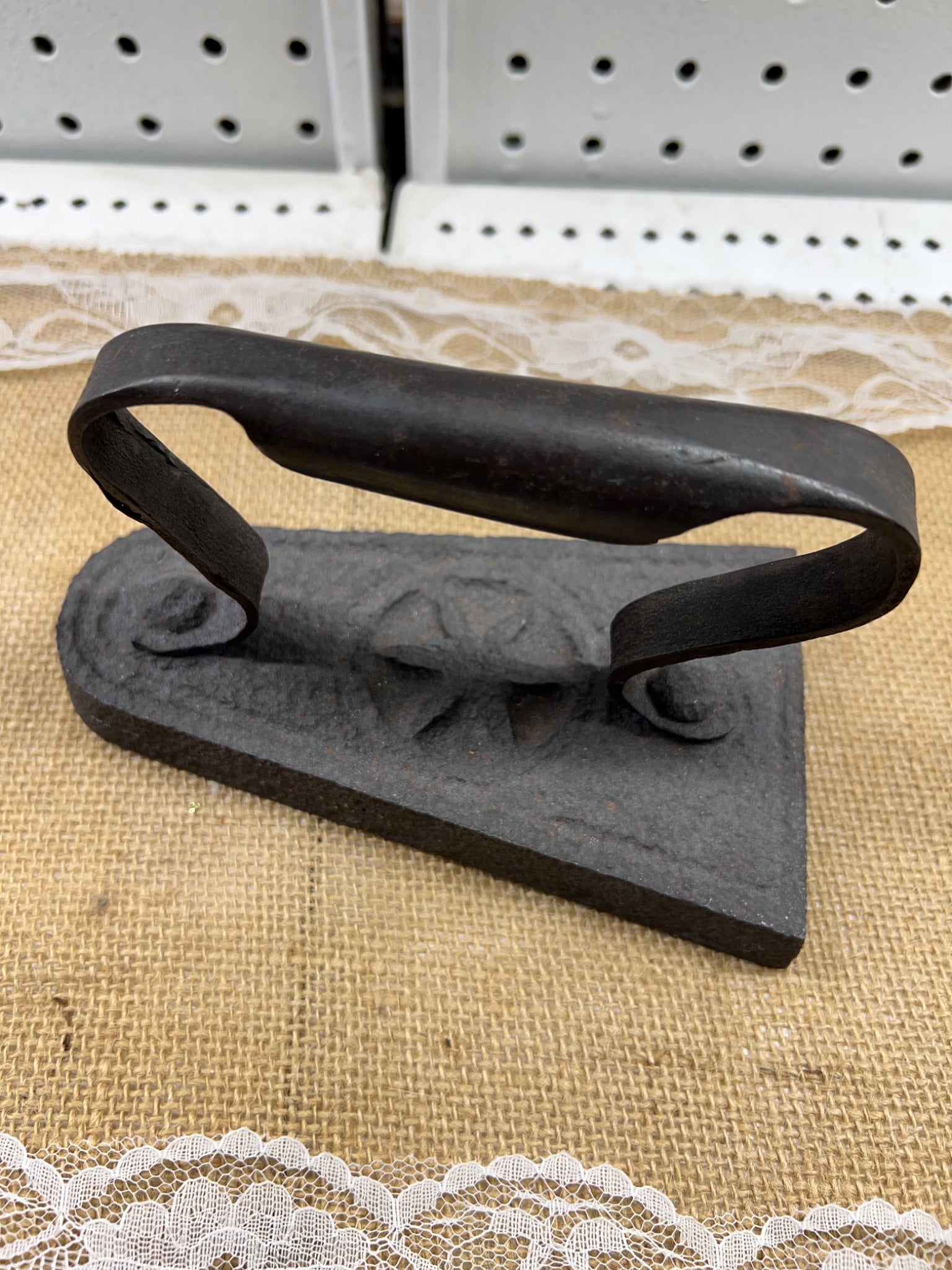 Cast Iron Sad Iron with Curved Handle