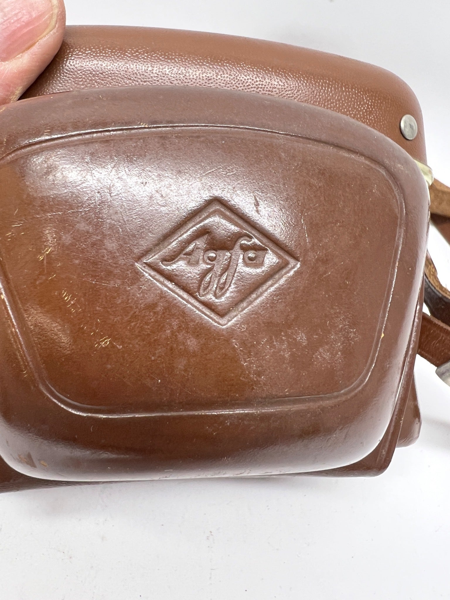 Agfa Germany Hard Brown Leather Camera Case