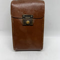 Vintage Brown Leather Folding Camera Case - 7 Inch