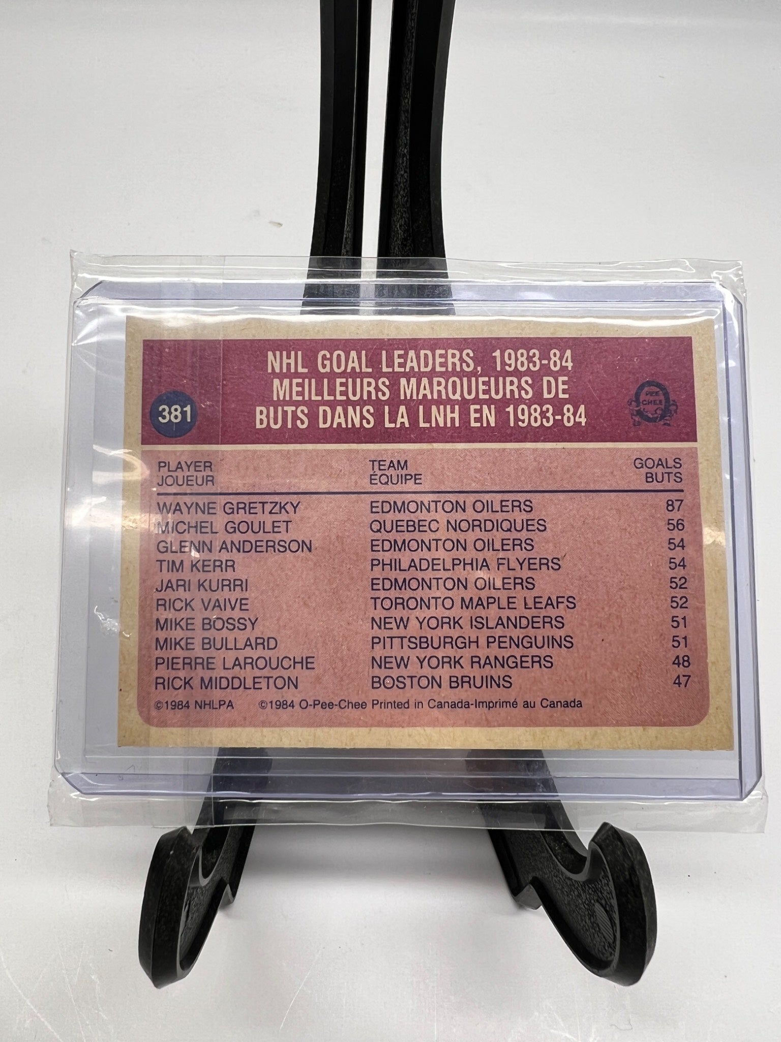 1984-85 O-Pee-Chee Wayne Gretzky #1 NHL Goal Leader Card