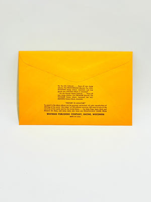Yellow envelope with text on a light gray background