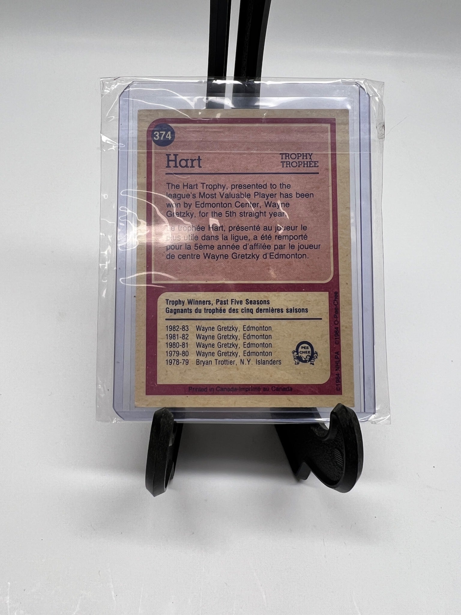 1984-85 O-Pee-Chee Wayne Gretzky #374 - Hart Trophy Winner