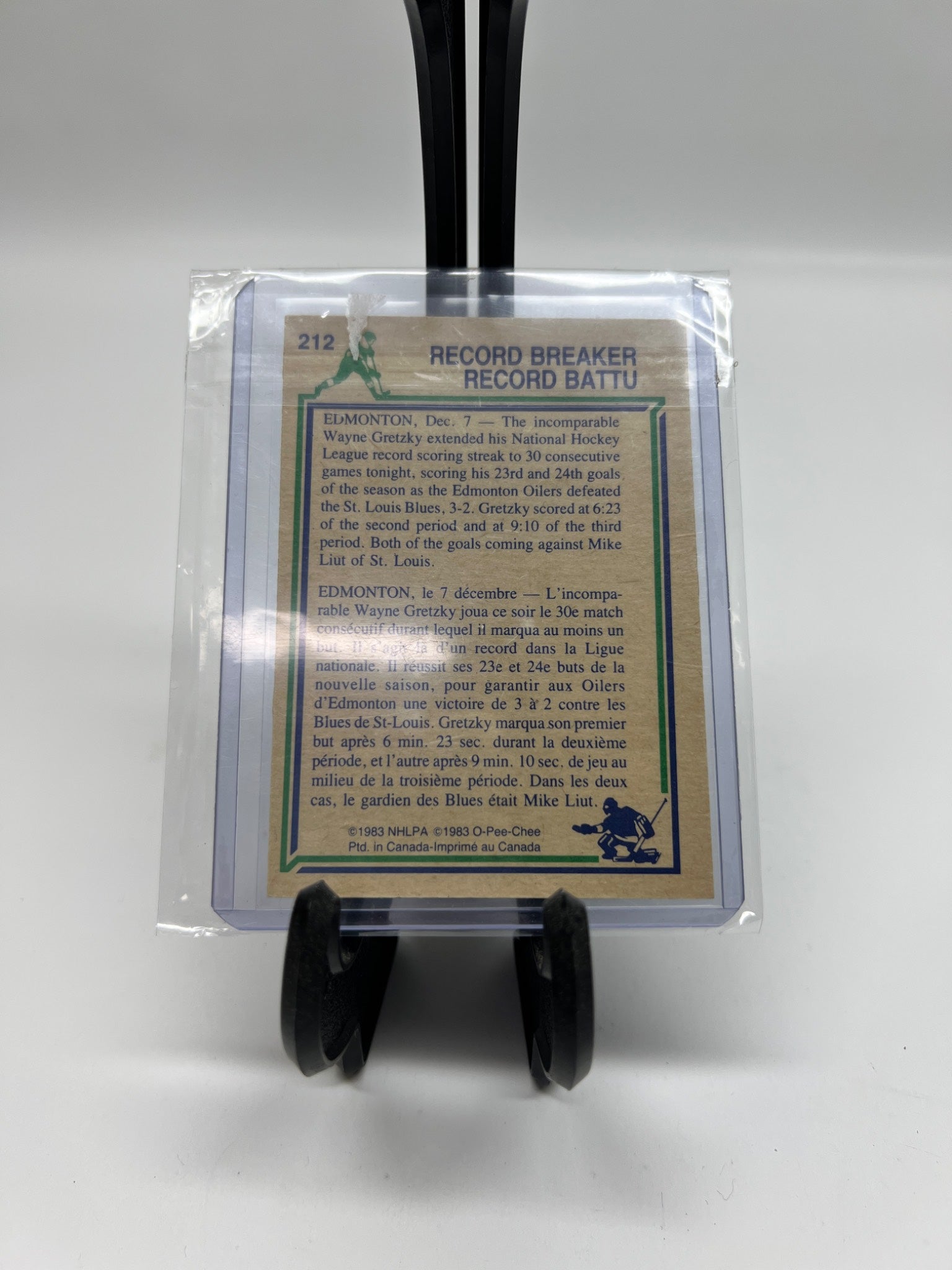 1983-84 O-Pee-Chee Wayne Gretzky #212 - Record Breaker