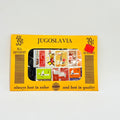 Pack of stamps from Yugoslavia with a yellow border on a light gray background