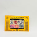 Stamps from Czechoslovakia in a collection box with yellow border and text.