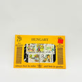 Pack of Hungarian stamps with a yellow border on a white background