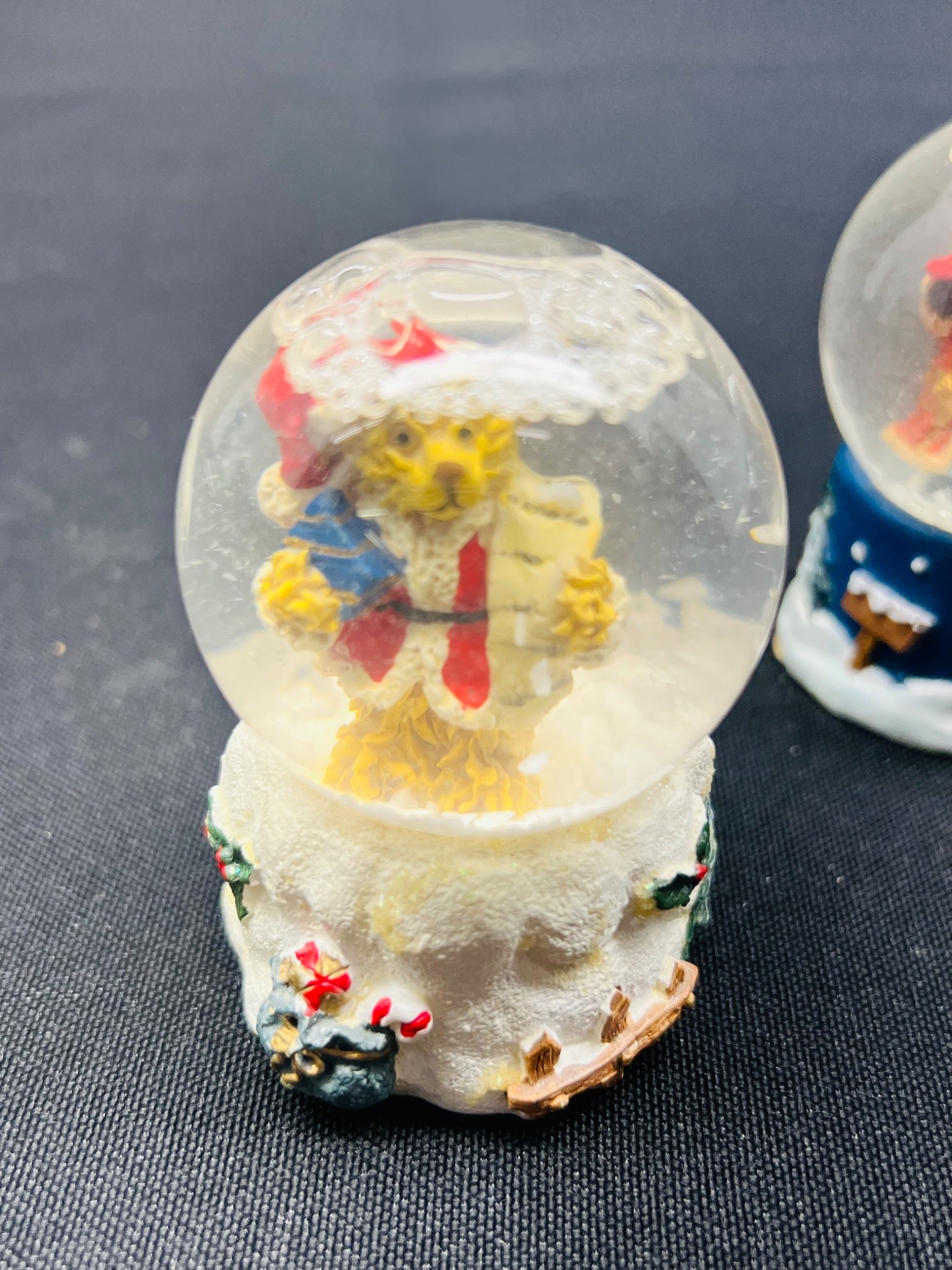 Two Small Christmas Snow Globes