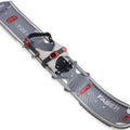 Gray and red snowshoe with 'Faber' branding on a white background