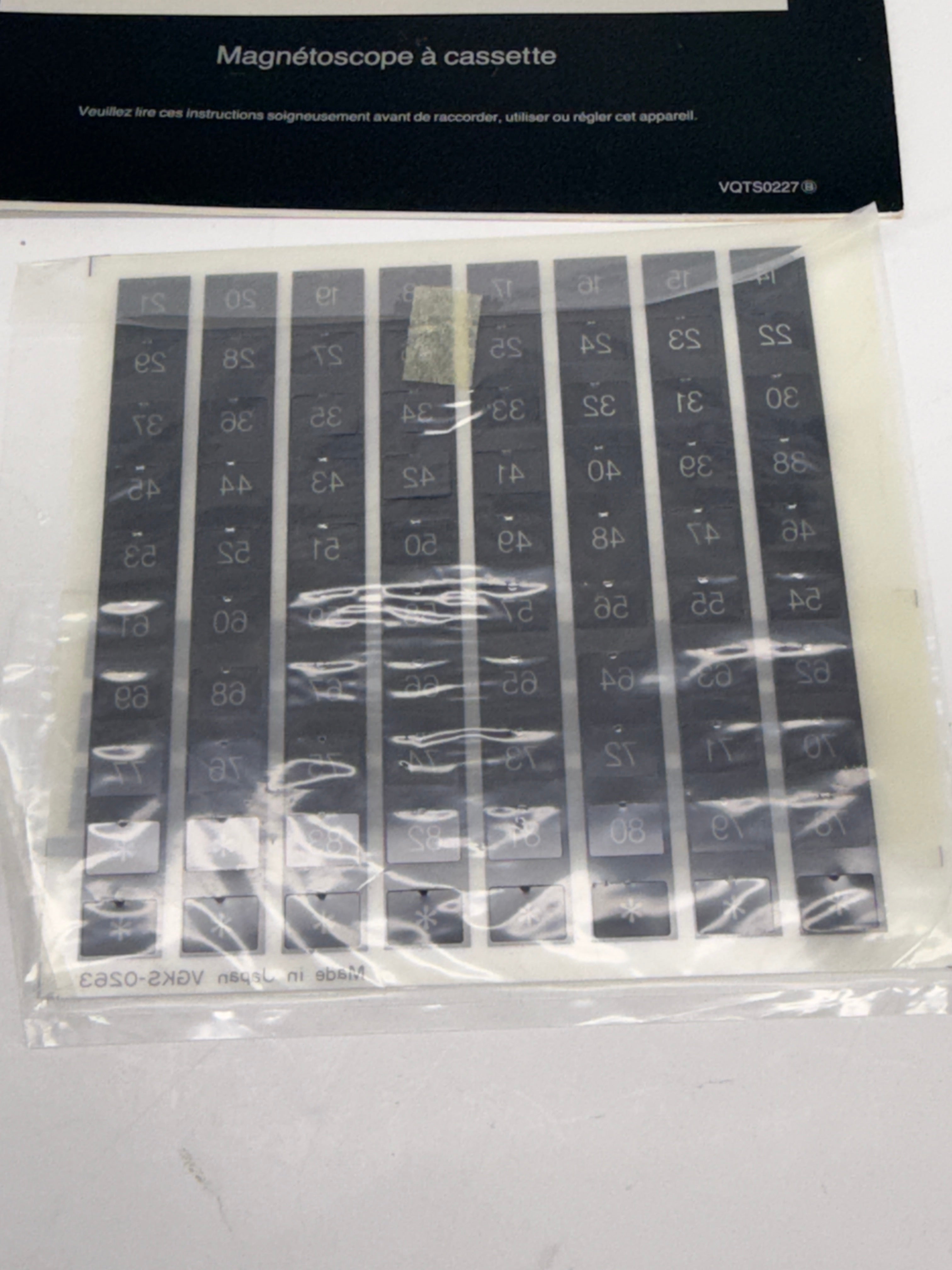Original Panasonic Omnivision VHS PV-1770-K Instruction Manual & Labels