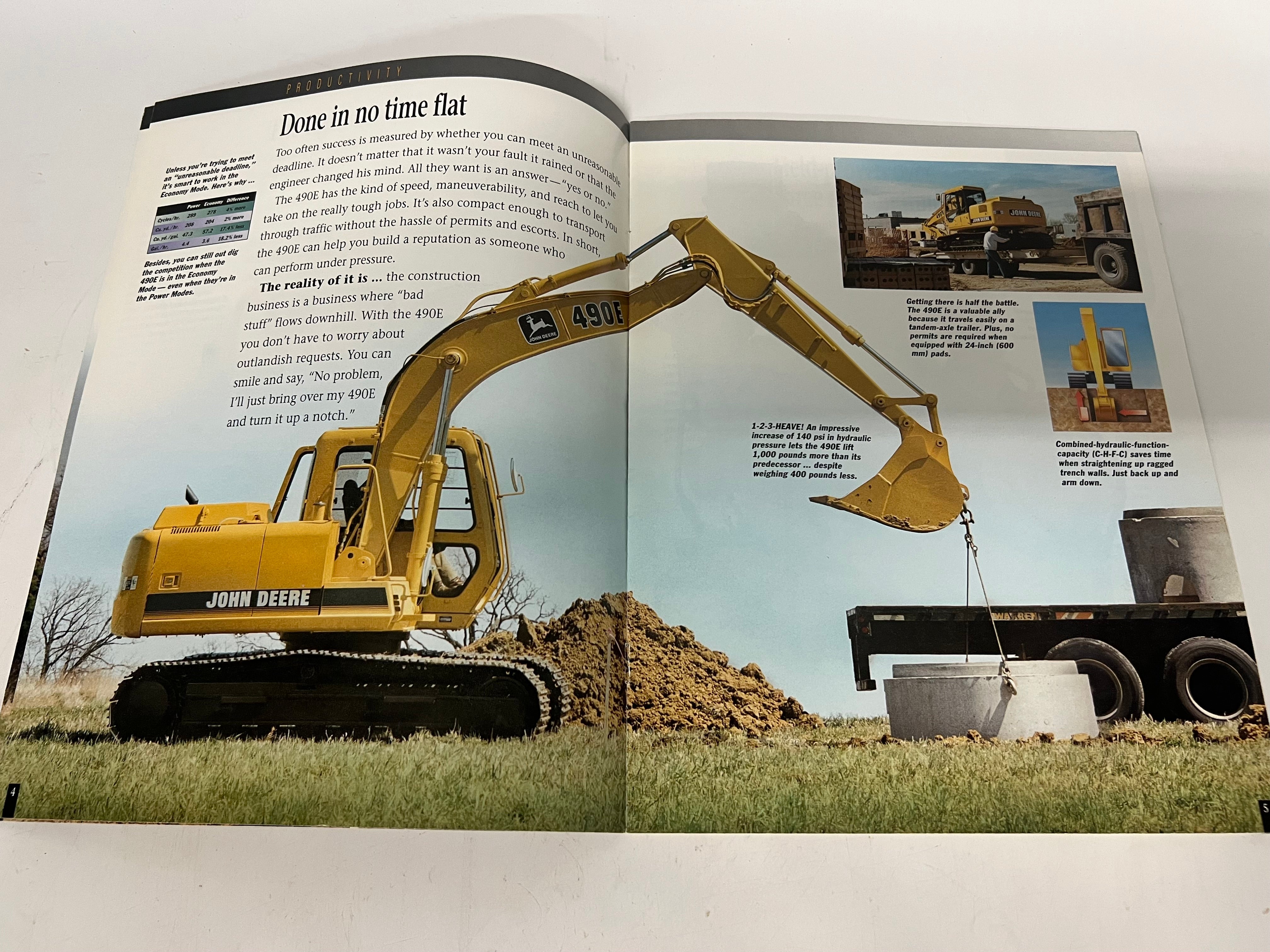 1995 John Deere 490E Excavator Sales Brochure