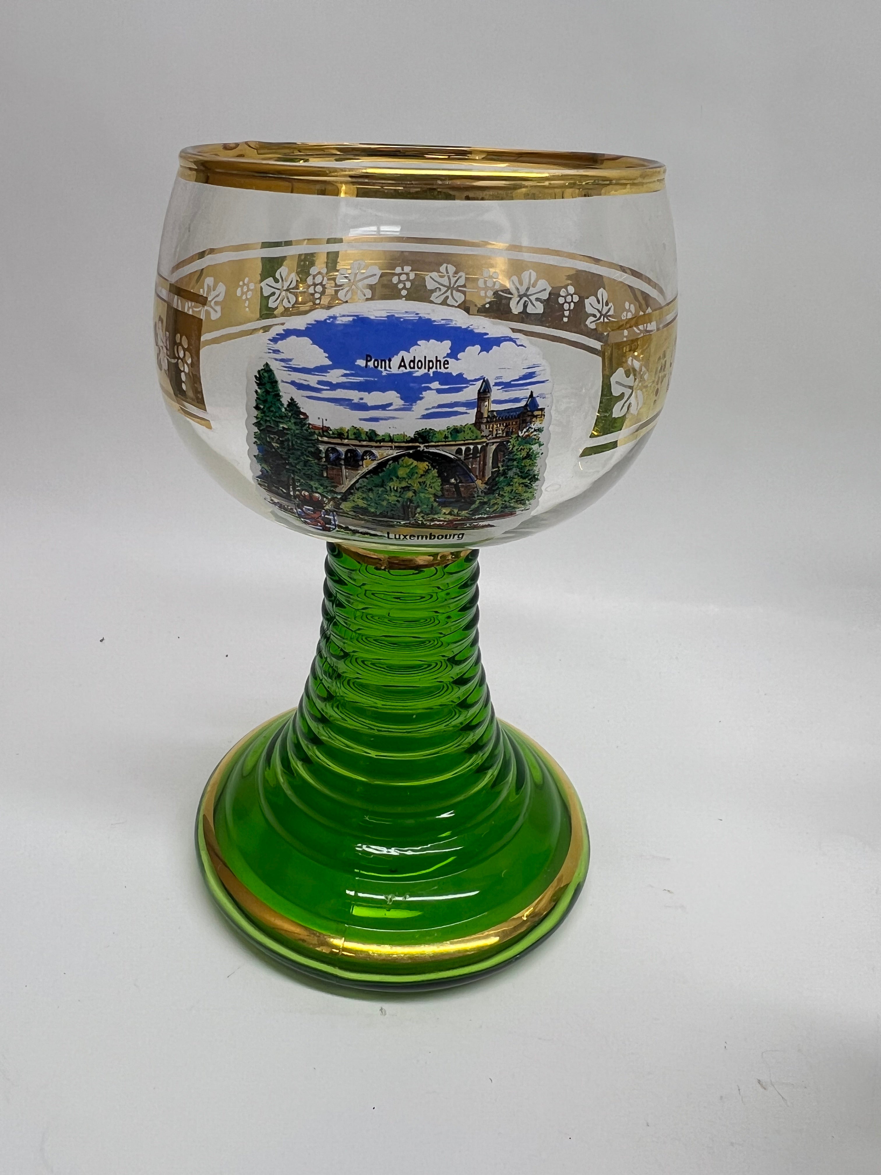 Title: Vintage Roemer Wine & Liqueur Glass Set - Luxembourg Souvenir