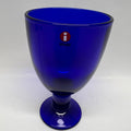 Vintage Iittala Ultramarine Blue Footed Goblet - Made in Finland with i sticker