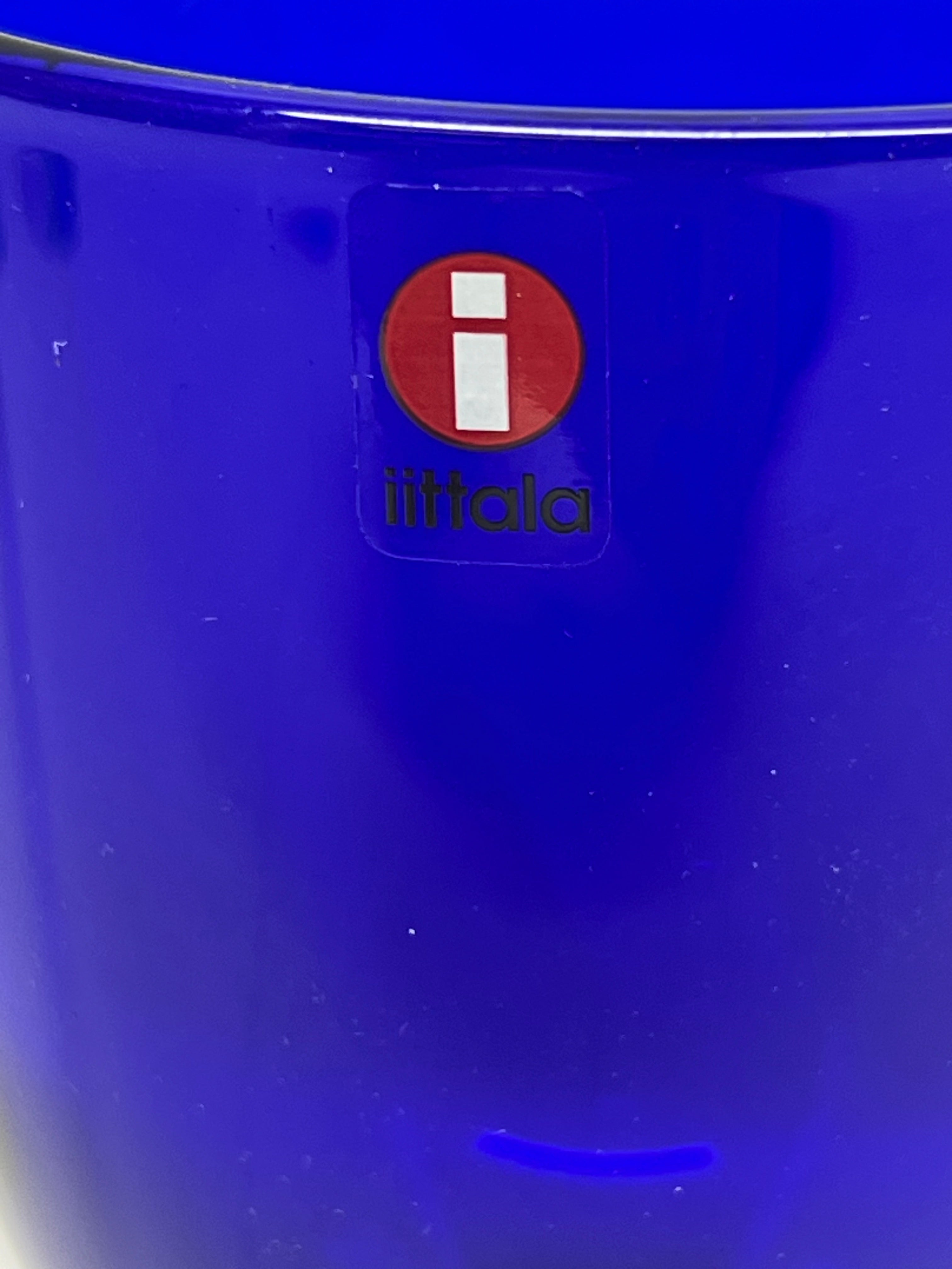 Vintage Iittala Ultramarine Blue Footed Goblet - Made in Finland with i sticker