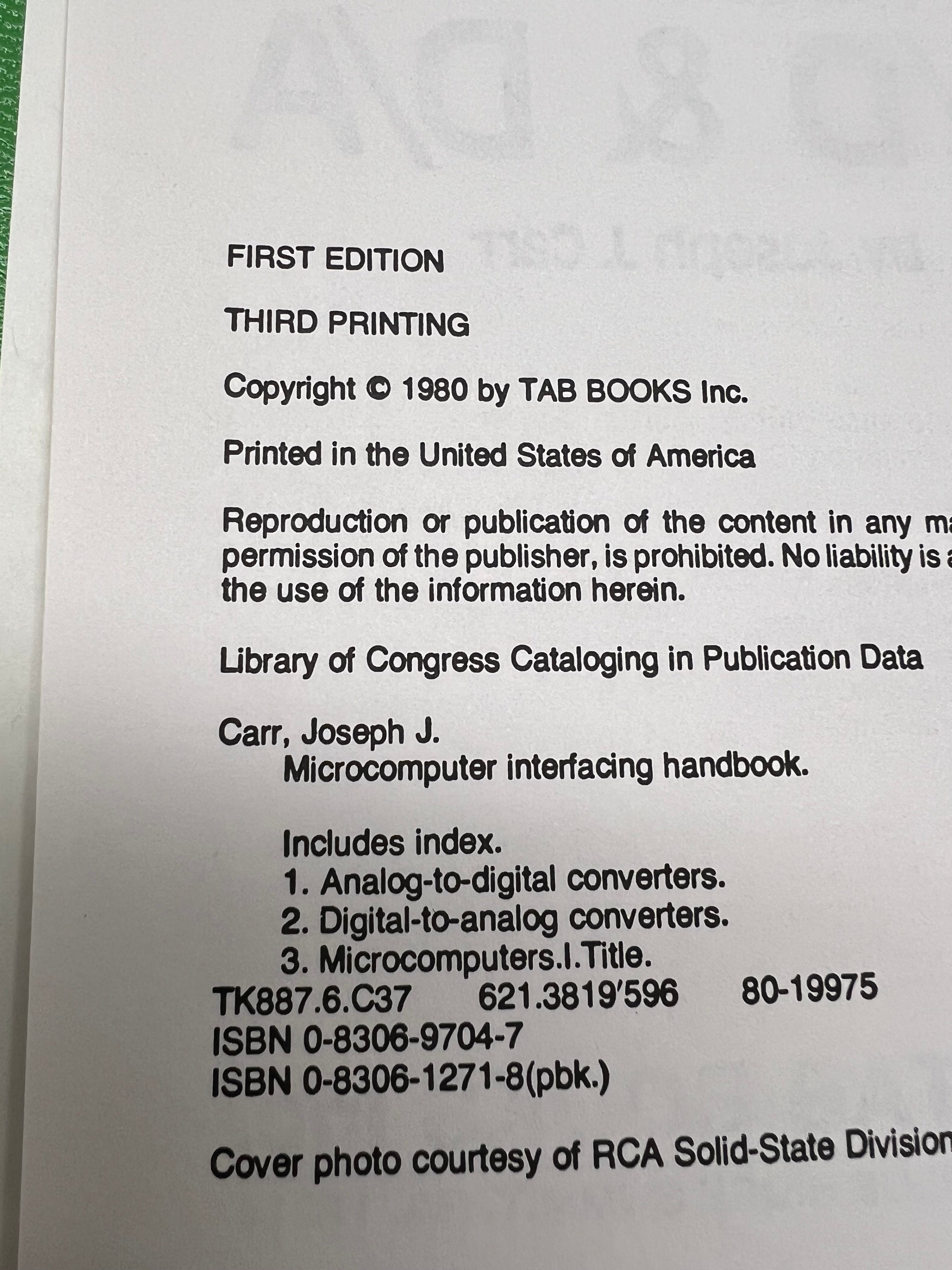 Vintage Microcomputer Interfacing Handbook: A/D & D/A by Joseph J. Carr