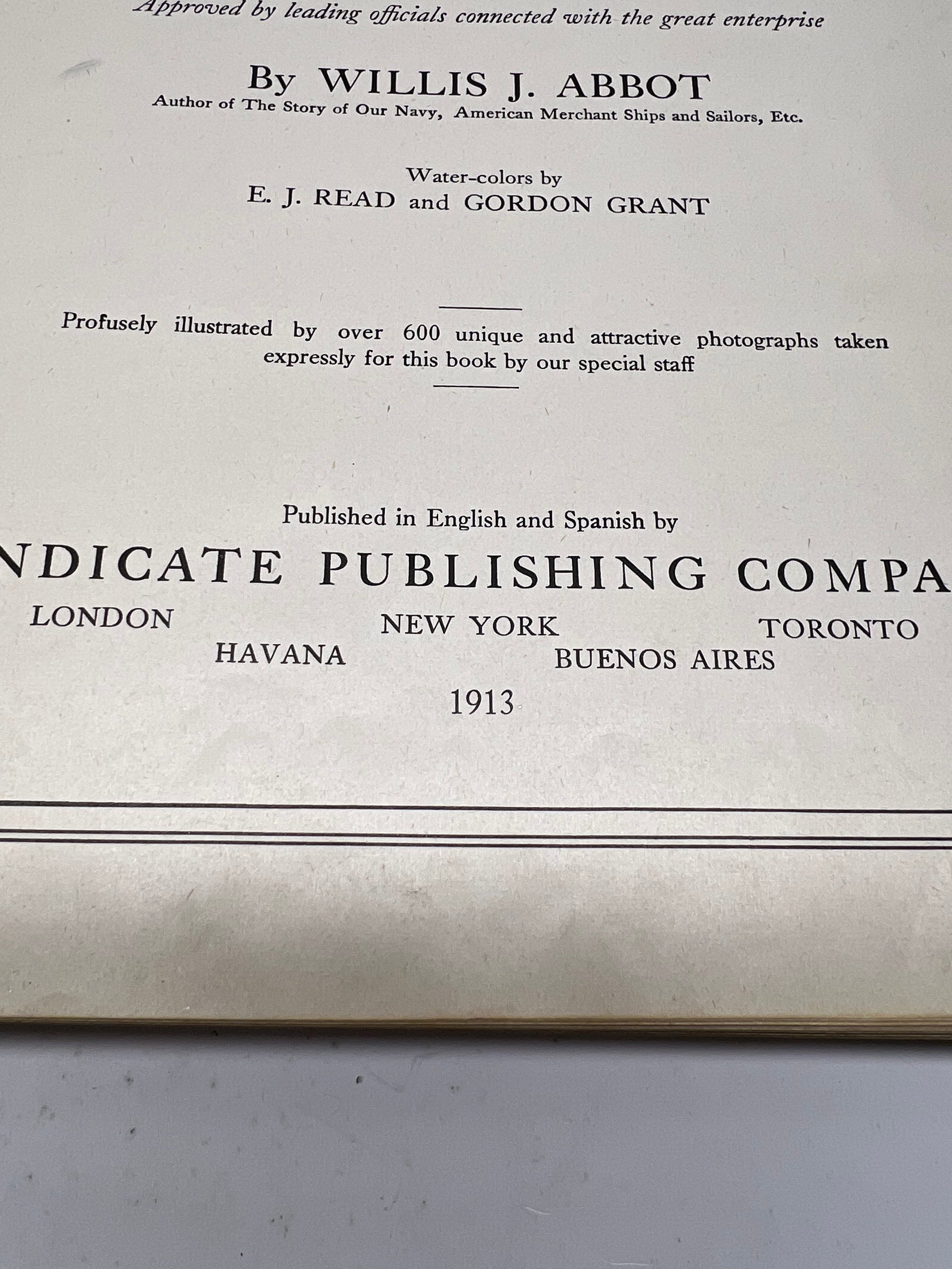 Antique 1913 "Panama and the Canal" by Willis J. Abbot - Hardcove
