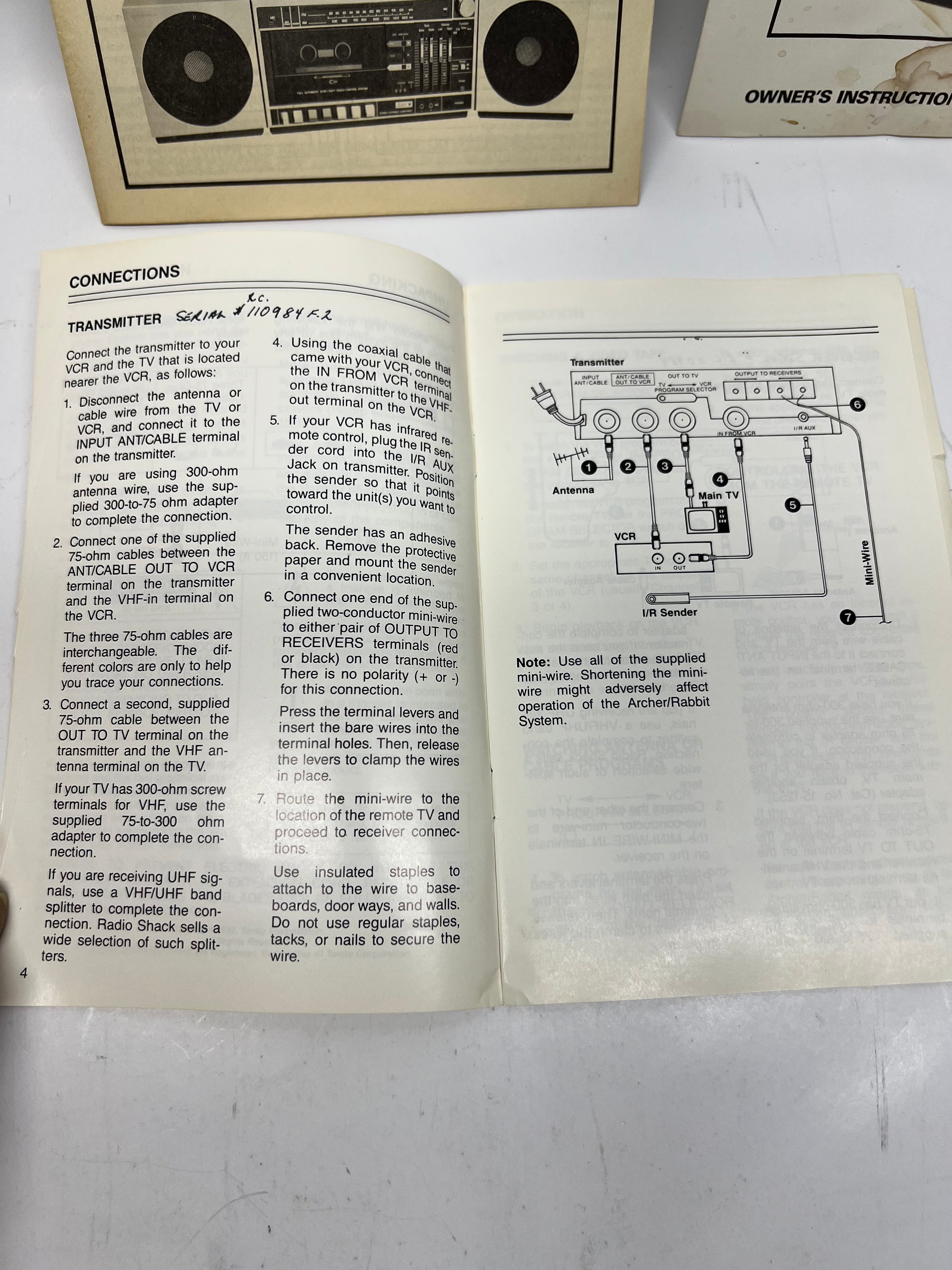 Title: Vintage Electronics Manual Lot - Pulser & Archer Rabbit (Retro TV/Audio)