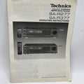 Vintage Technics SA-R277 / SA-R377 Stereo Receiver Original Manual