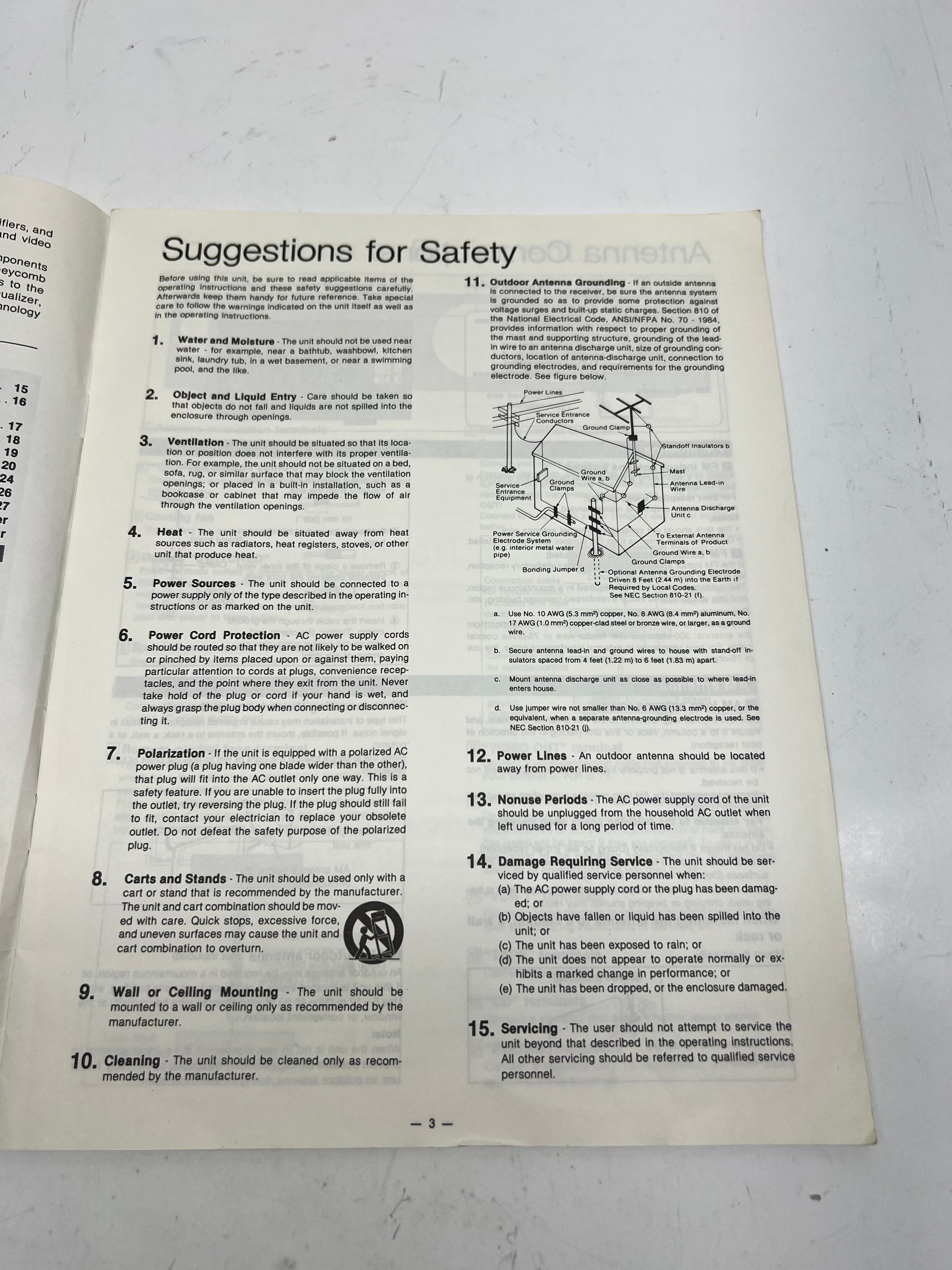 Vintage Technics SA-R277 / SA-R377 Stereo Receiver Original Manual