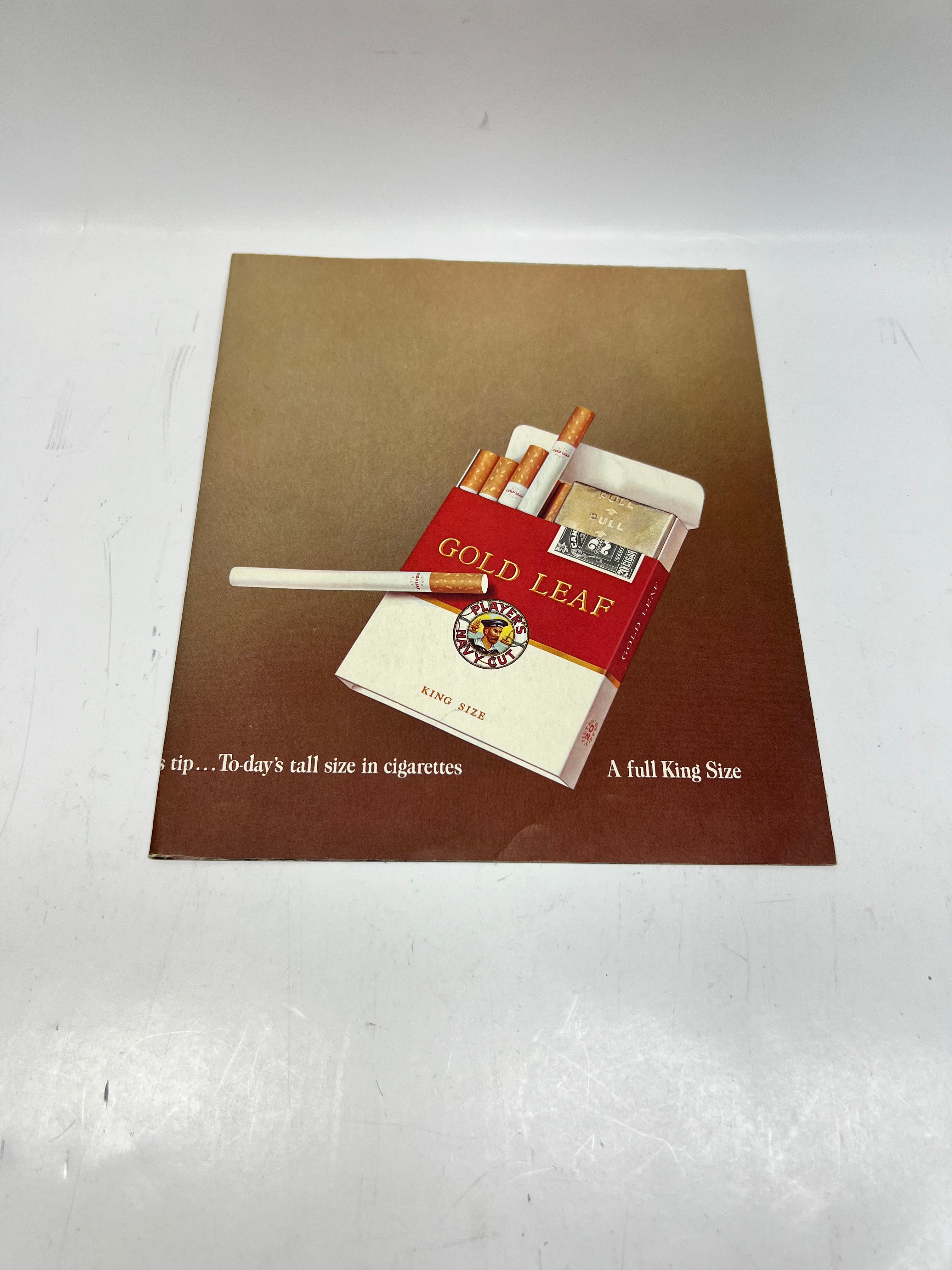 Rare 1960s Player’s Gold Leaf Fold-Out Ad – Vancouver Skyline Decor