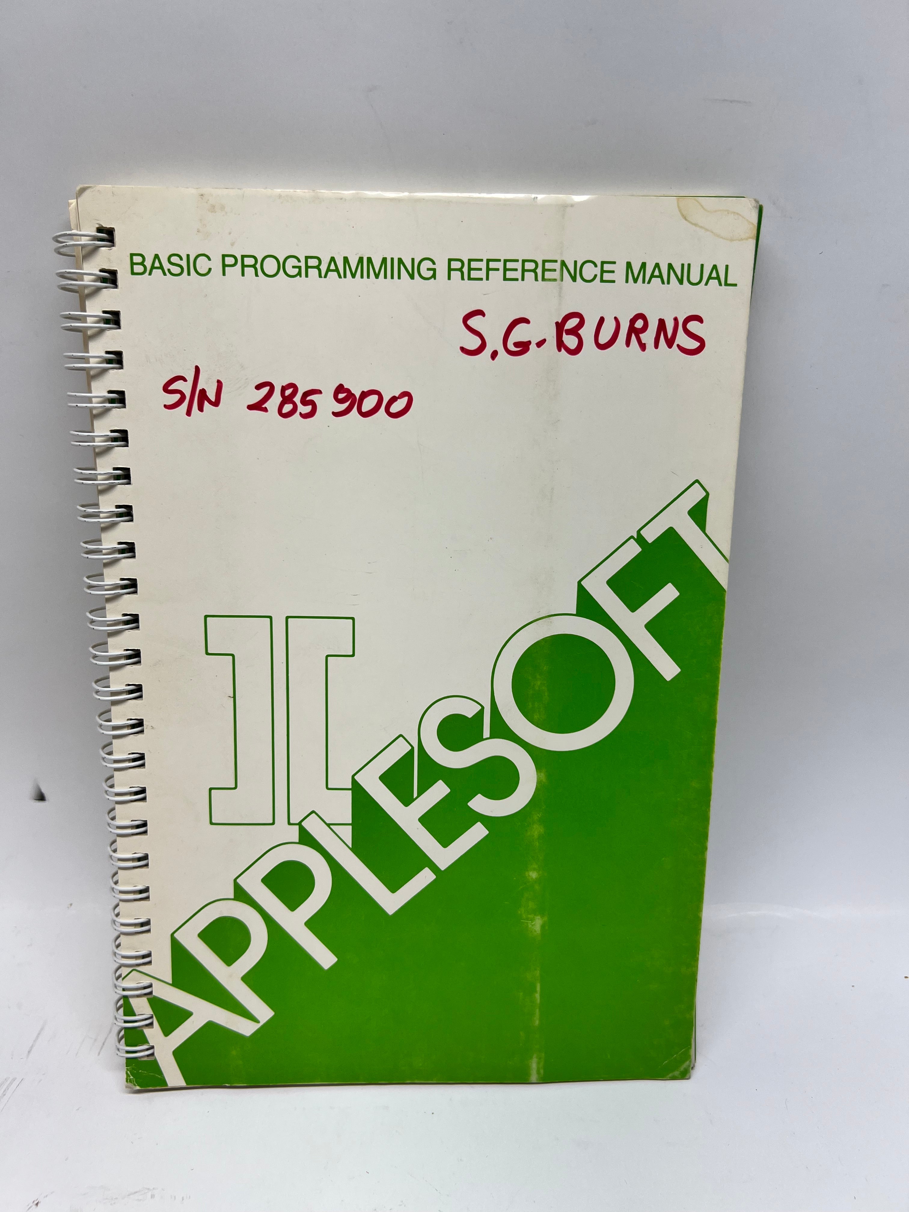 Vintage Apple II Applesoft BASIC Programming Reference Manual (1970s/80s)