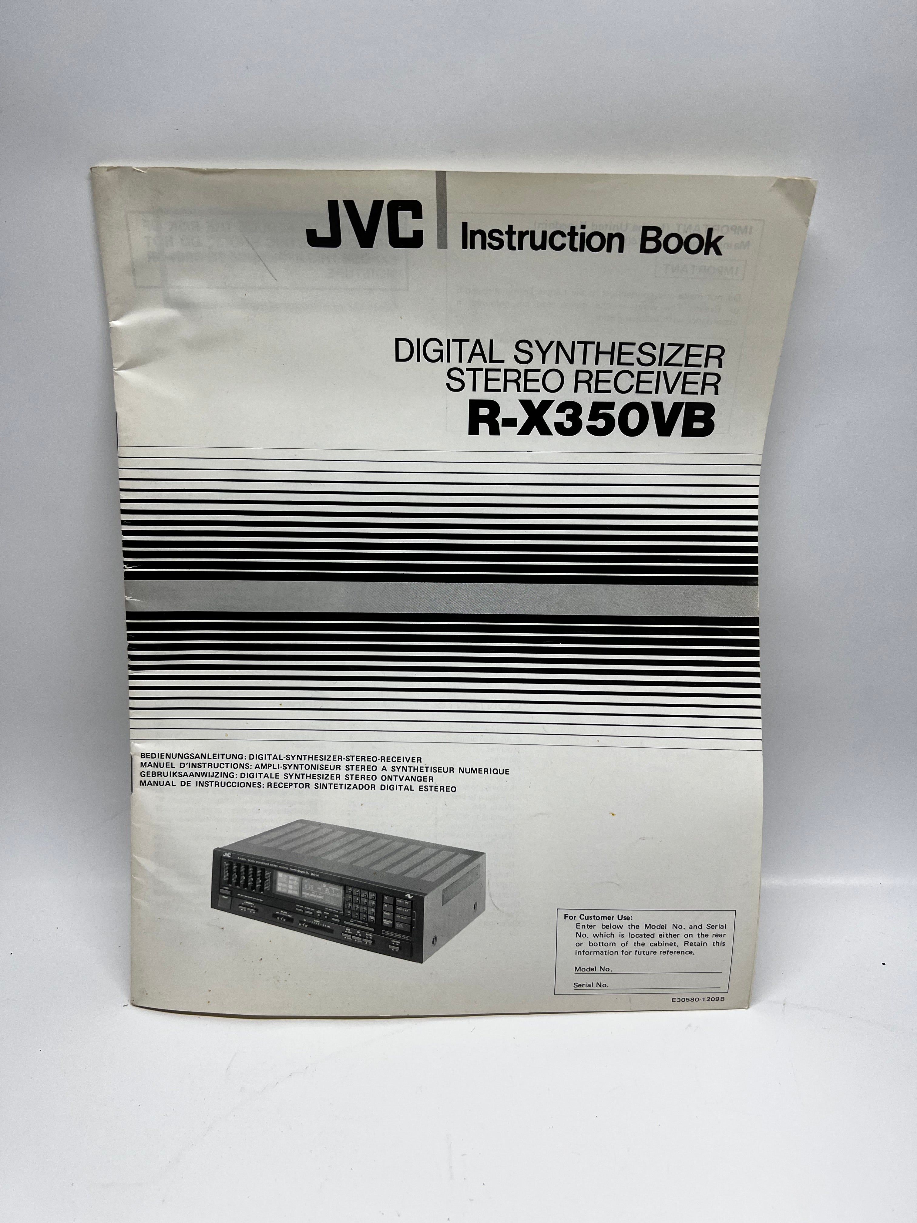 JVC R-X350VB Stereo Receiver Original Instruction Manual